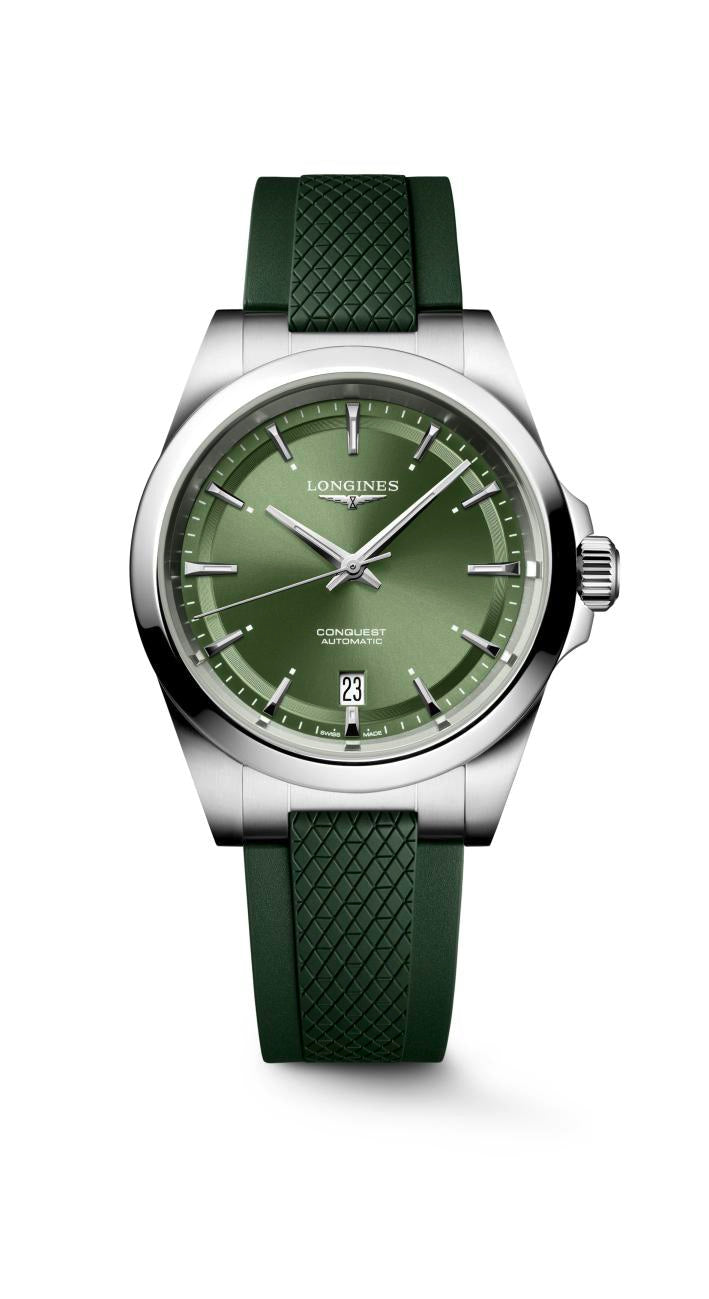 Longines Conquest Sunray Green Dial Watch