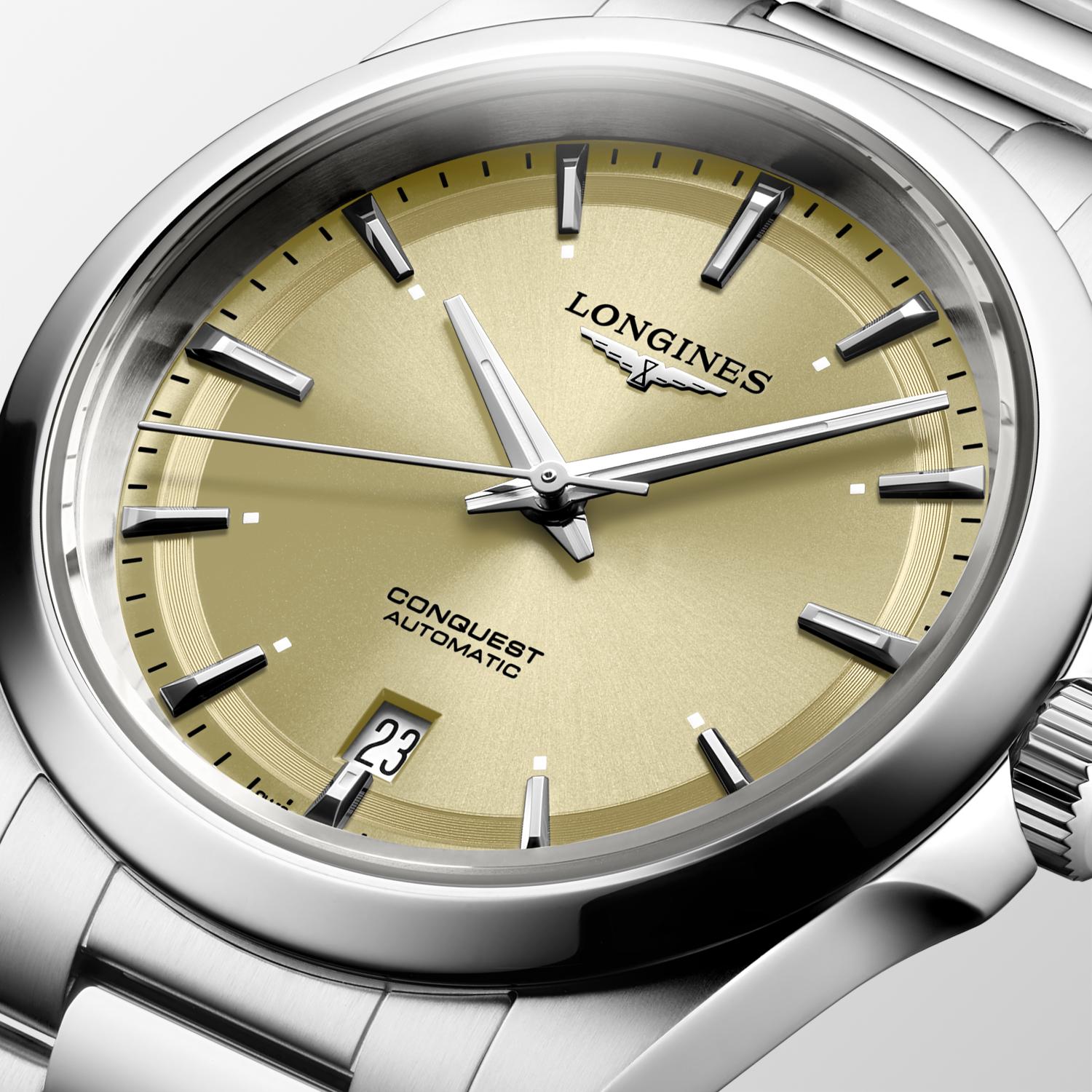 Longines Conquest Sunray Gilt Dial Watch