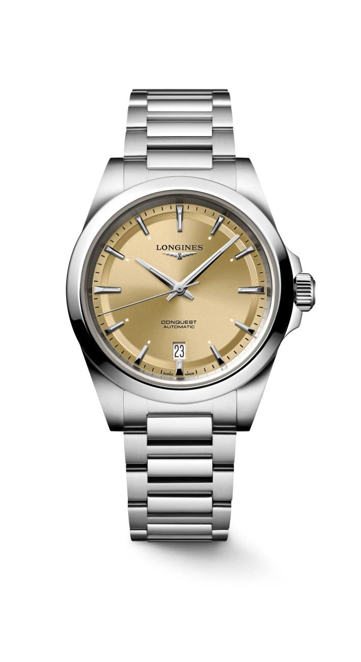 Longines Conquest Sunray Gilt Dial Watch