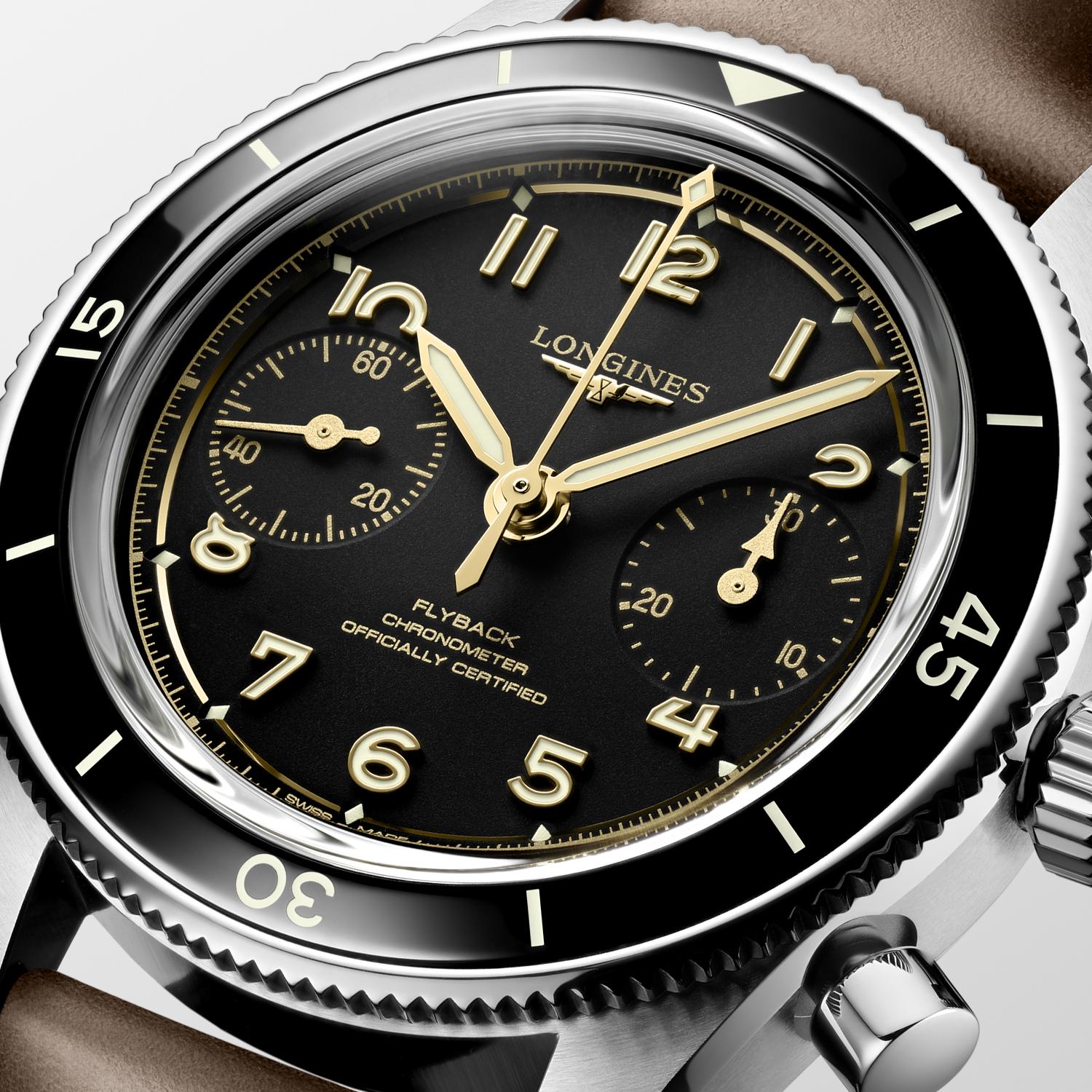 Longines Spirit Pilot FlyBack Black Matt Dial Watch