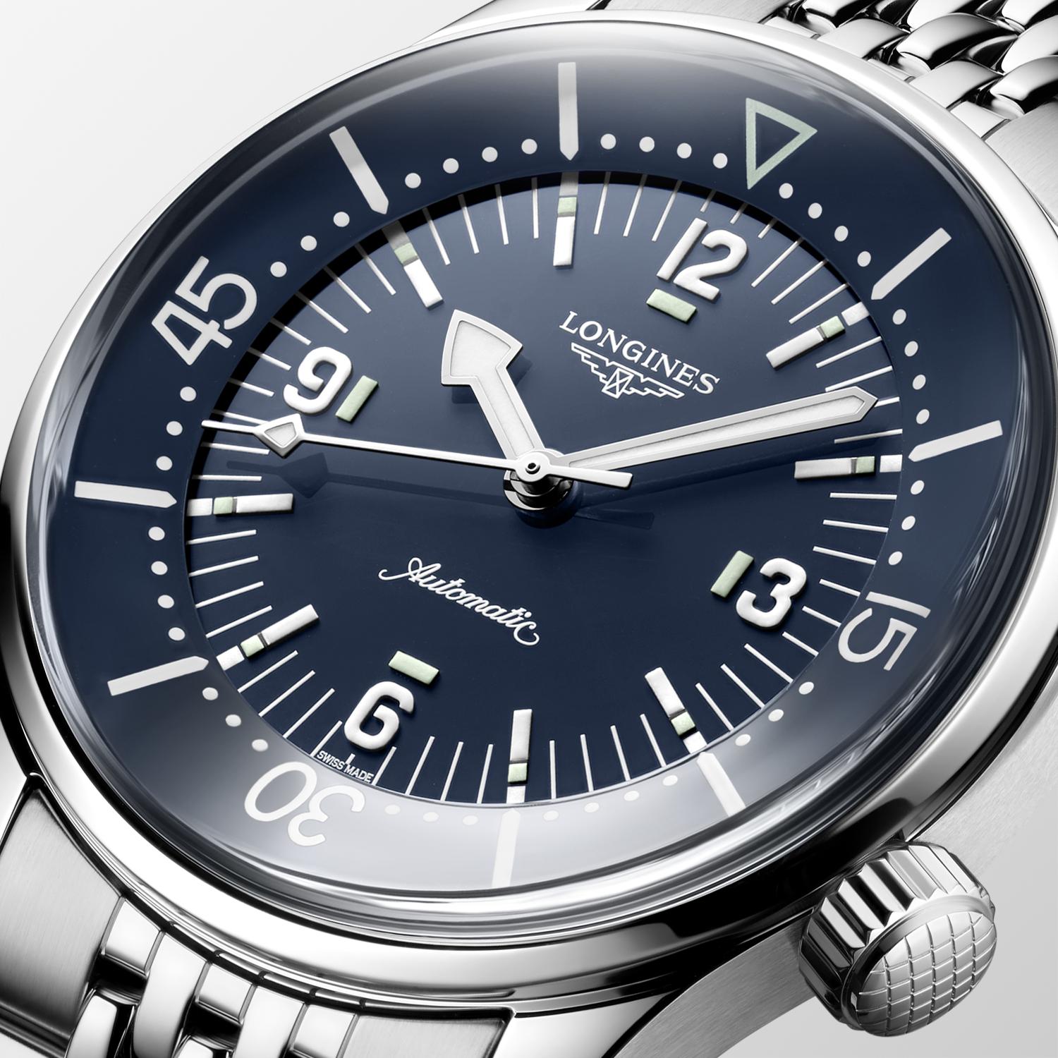Longines Legend Diver Blue Lacquered Polished Dial Men's Watch
