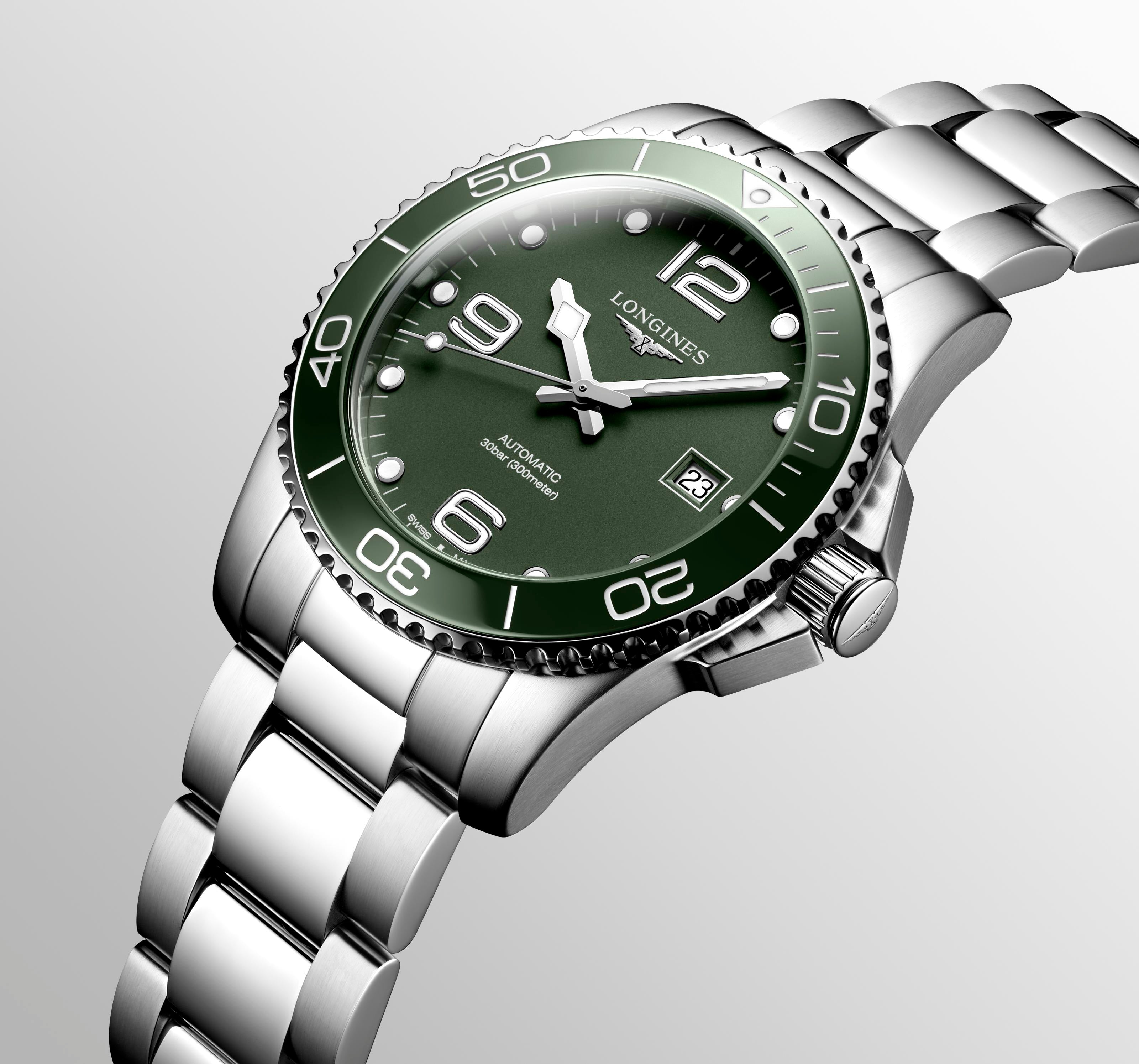 Longines HydroConquest Green Mass Dial Men's Watch