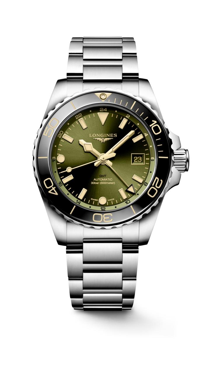 Longines HydroConquest GMT Sunray Green Dial Men's Watch