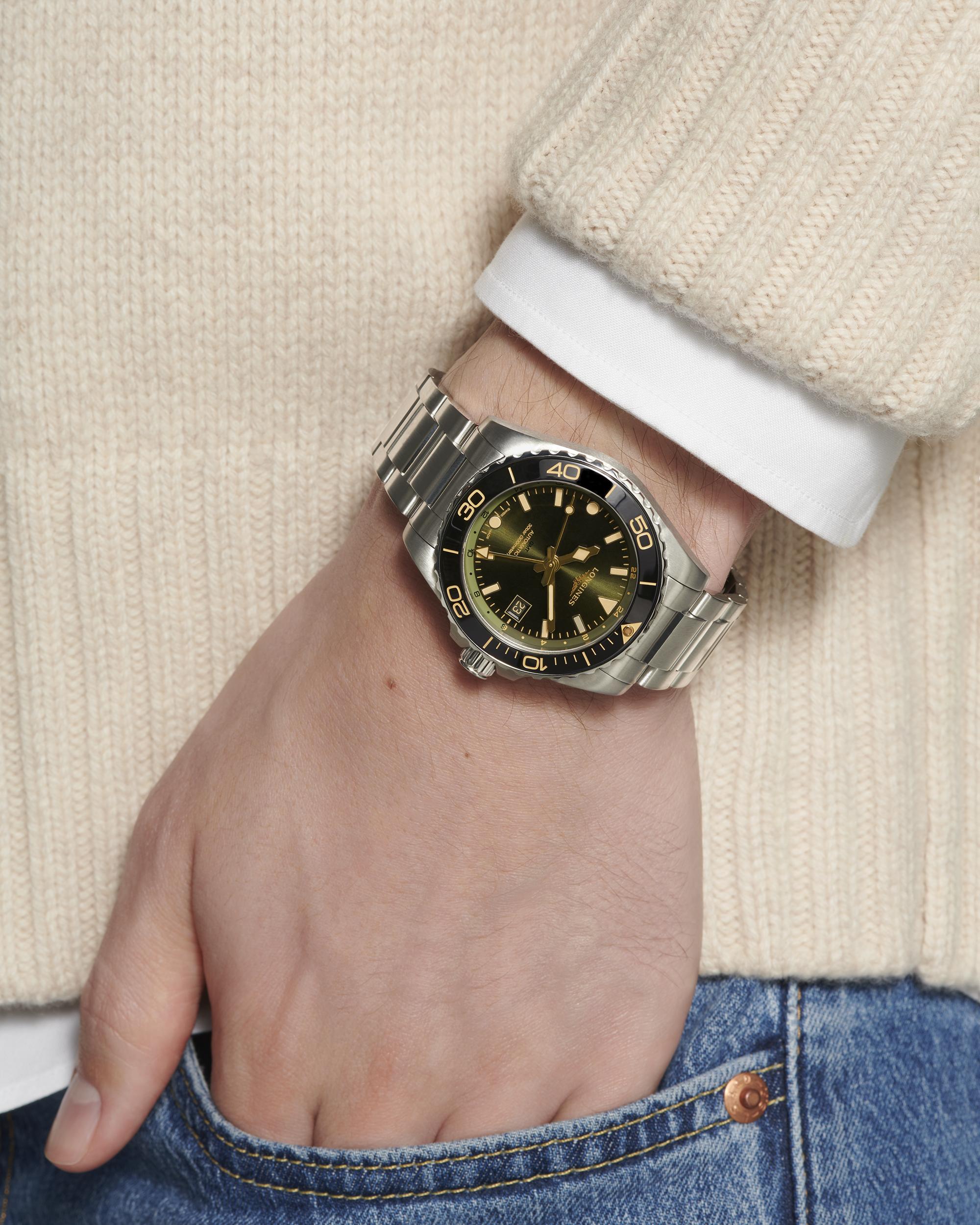 Longines HydroConquest GMT Sunray Green Dial Men's Watch