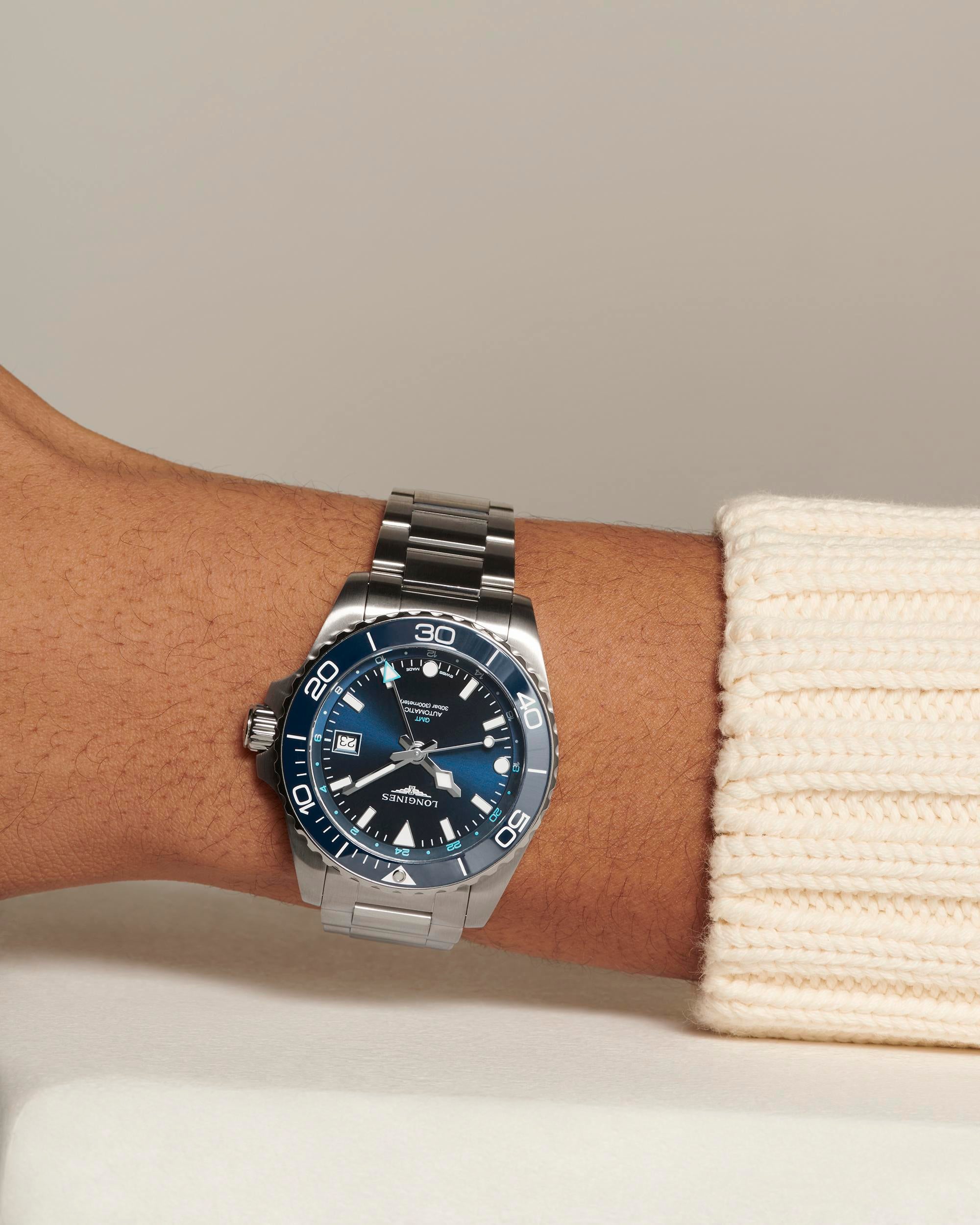 Longines HydroConquest GMT Sunray Blue Dial Men's Watch