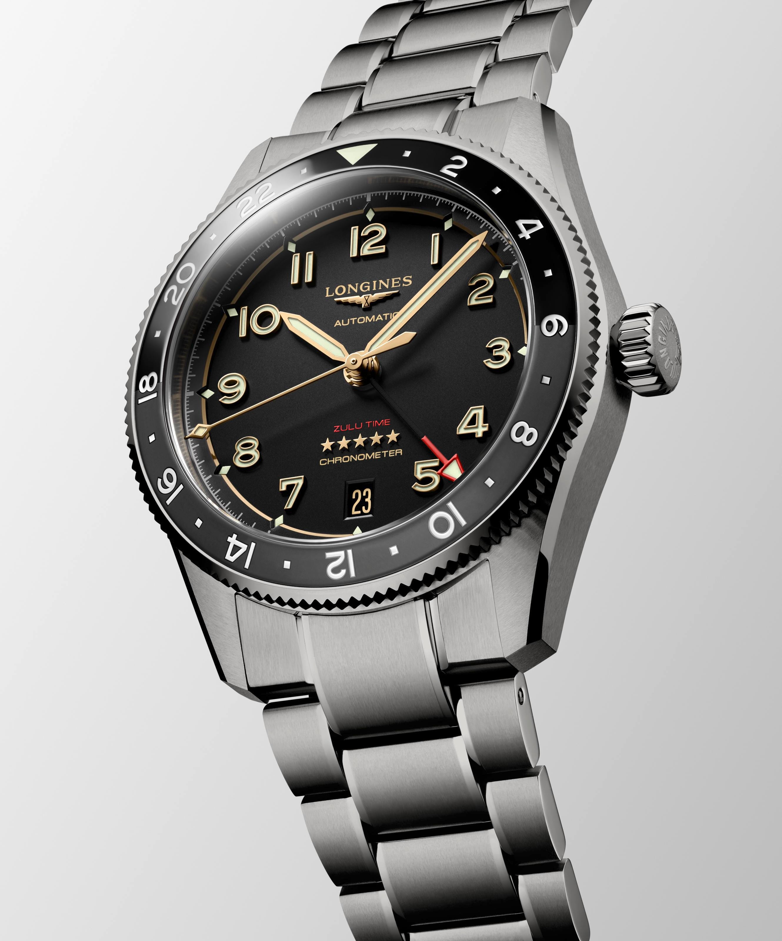 Longines Spirit Zulu Time Titanium Strap Watch