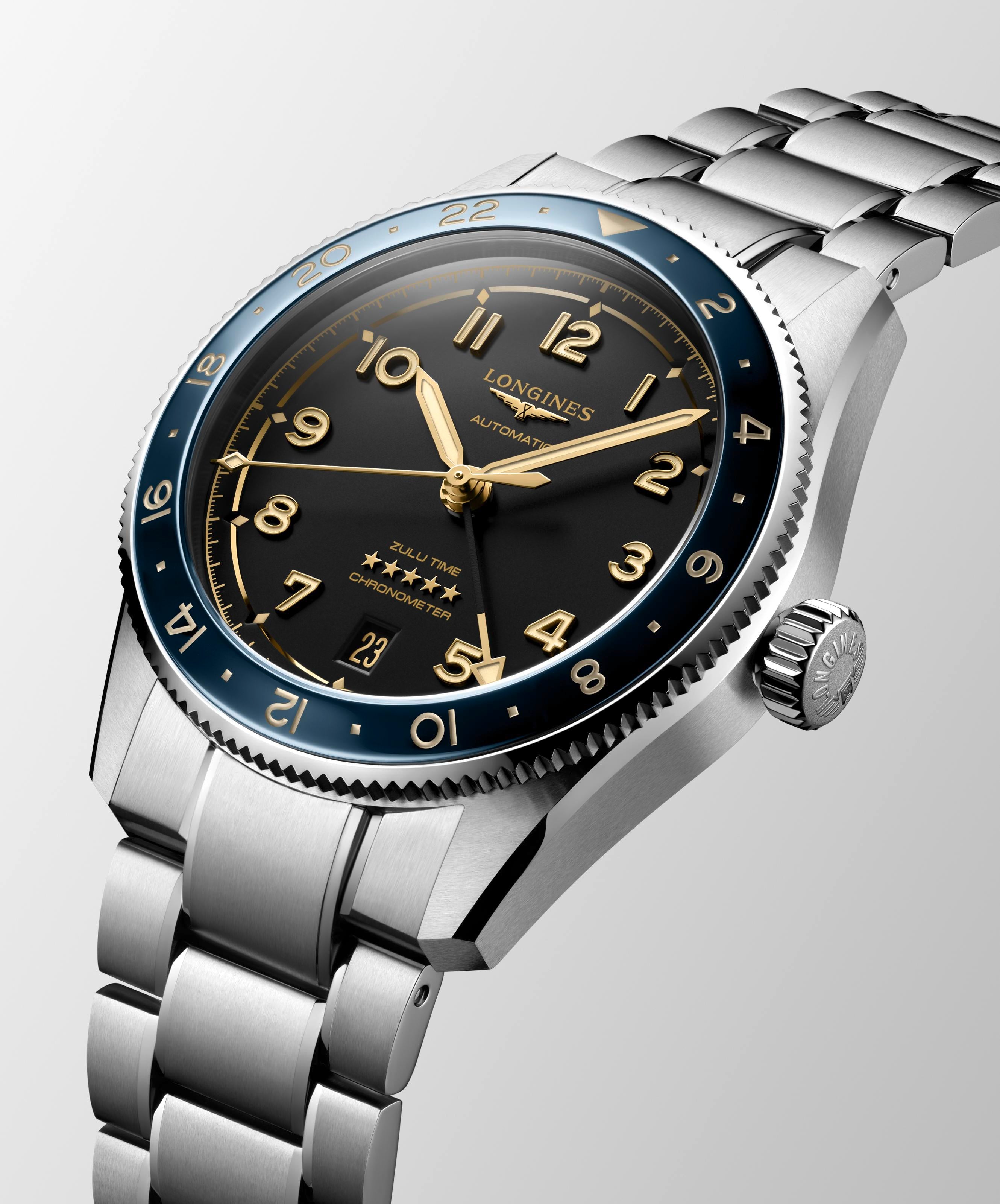 Longines Spirit Zulu Time Anthracite Dial Watch