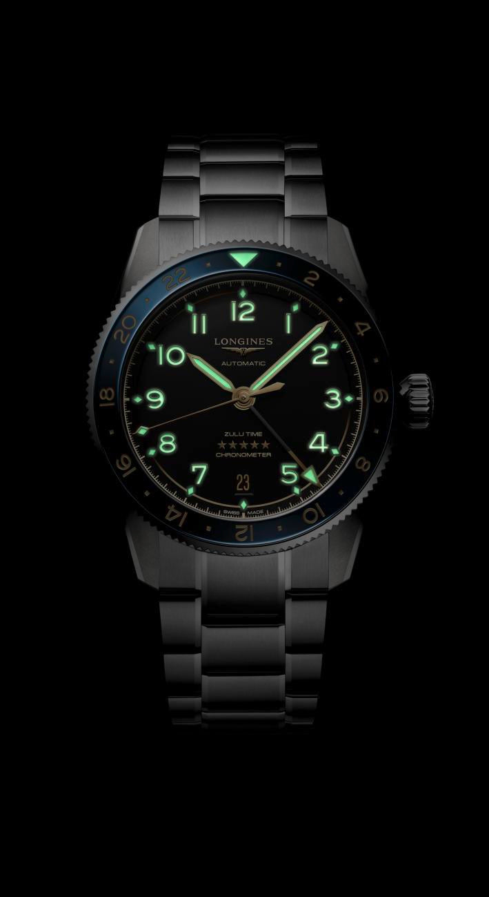 Longines Spirit Zulu Time Anthracite Dial Watch