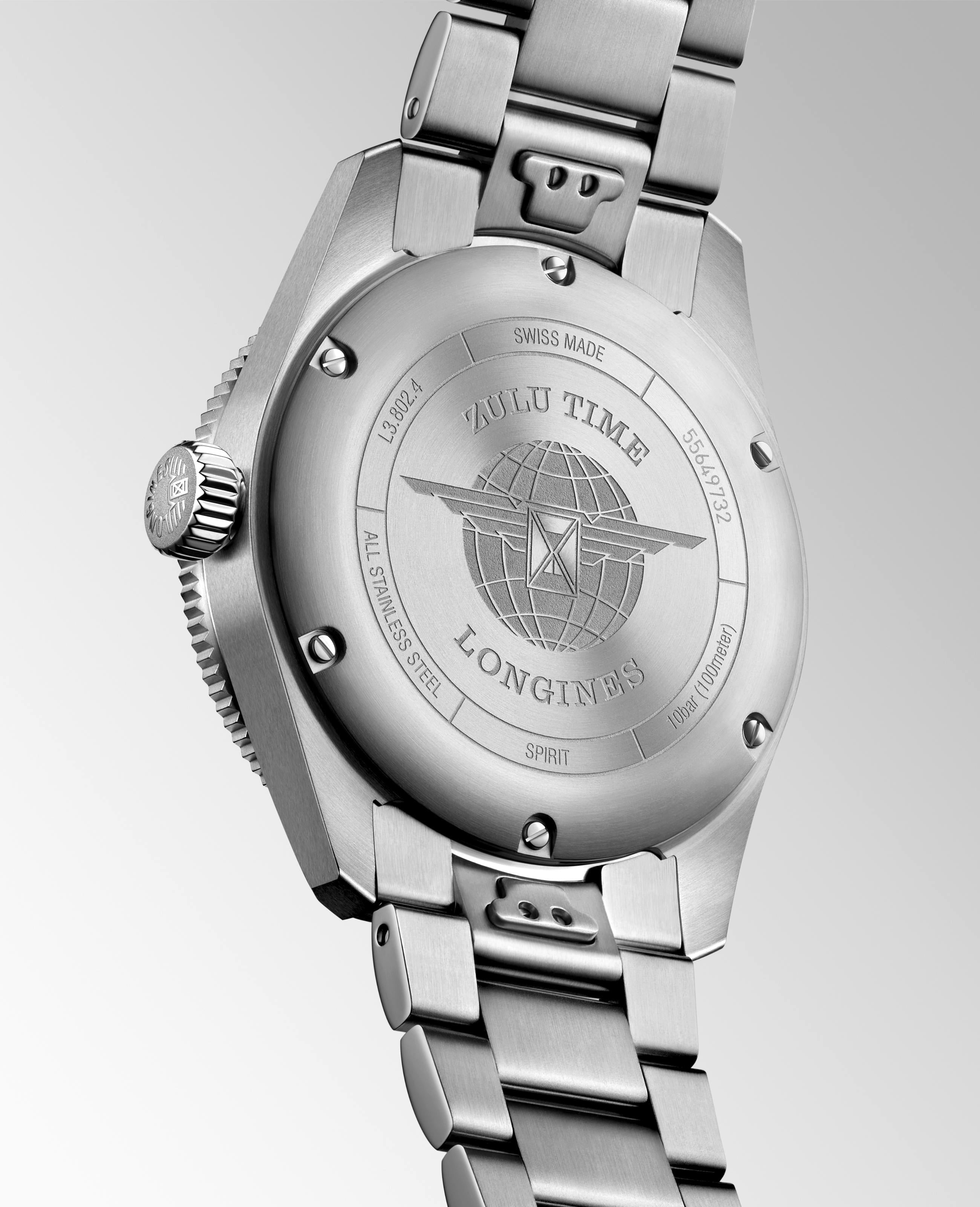 Longines Spirit Zulu Time Anthracite Dial Men's Watch