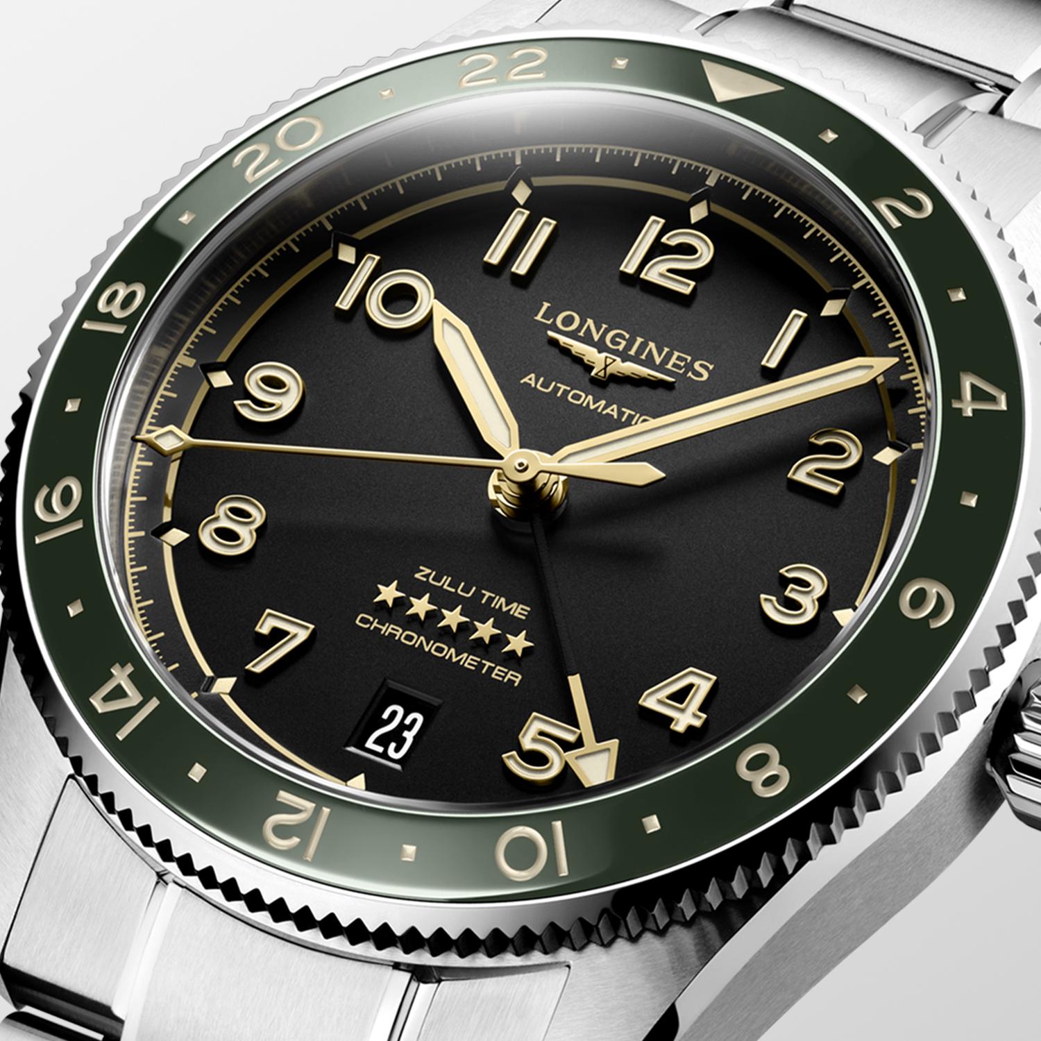 Longines Spirit Zulu Time Anthracite Dial Men's Watch