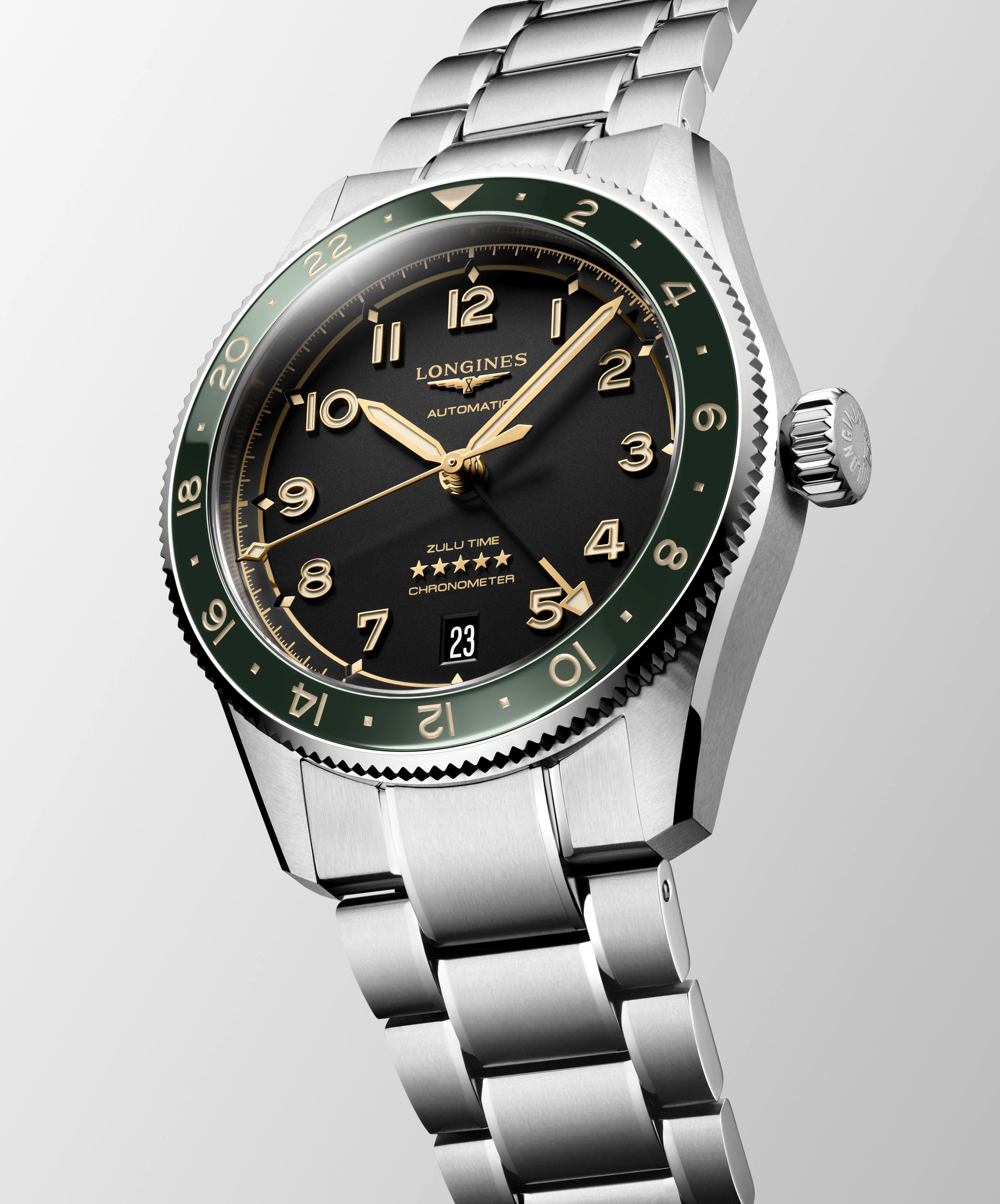 Longines Spirit Zulu Time Anthracite Dial Men's Watch