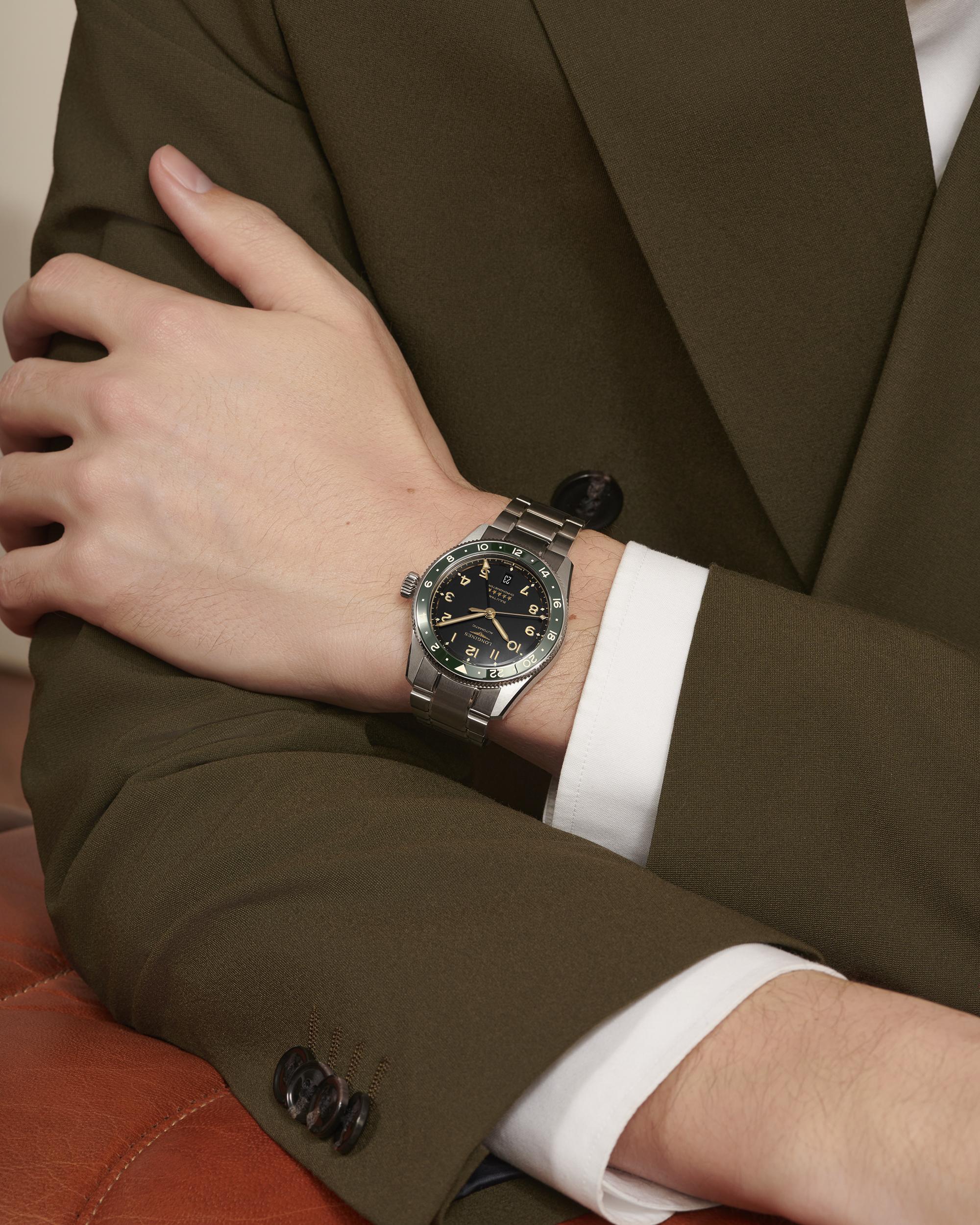 Longines Spirit Zulu Time Anthracite Dial Men's Watch