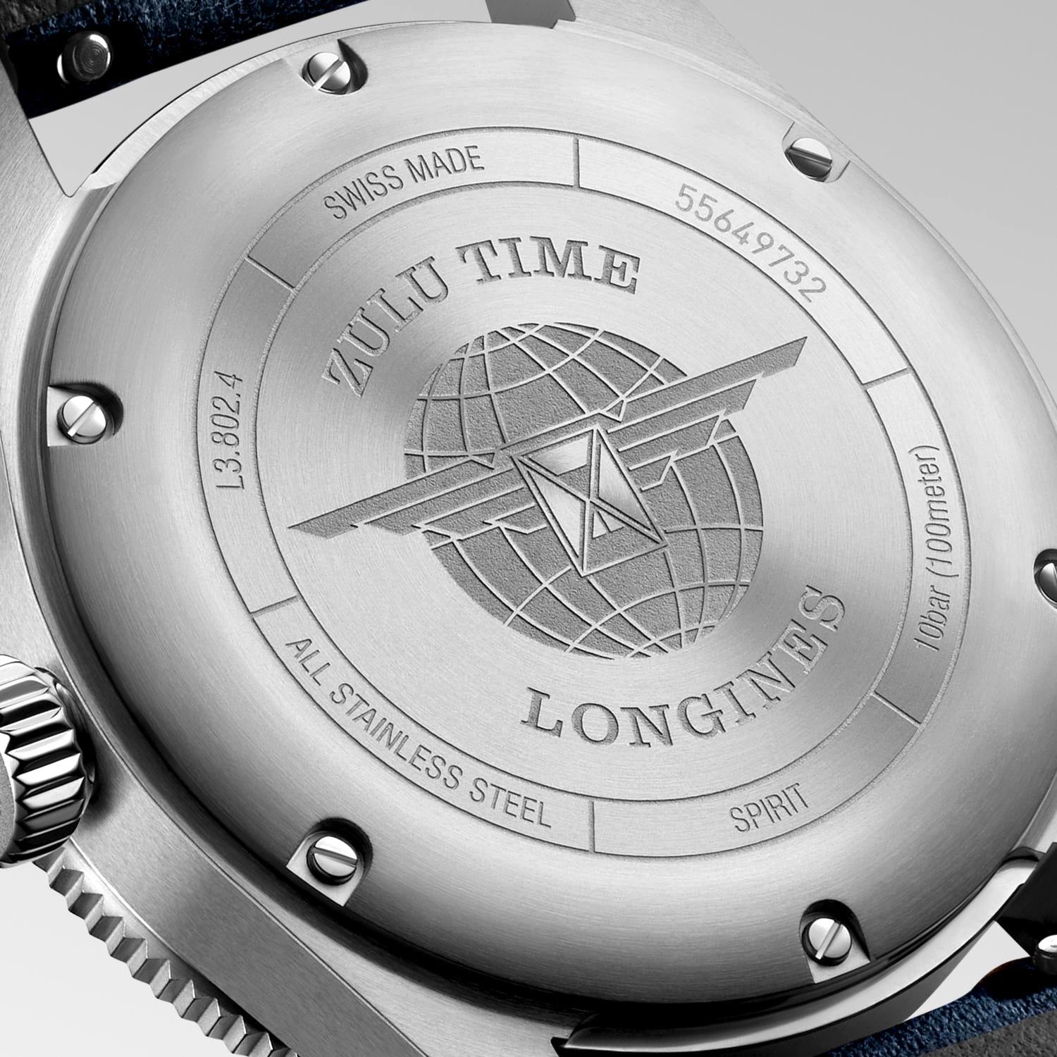Longines Spirit Zulu Time Sunray Blue Time Watch
