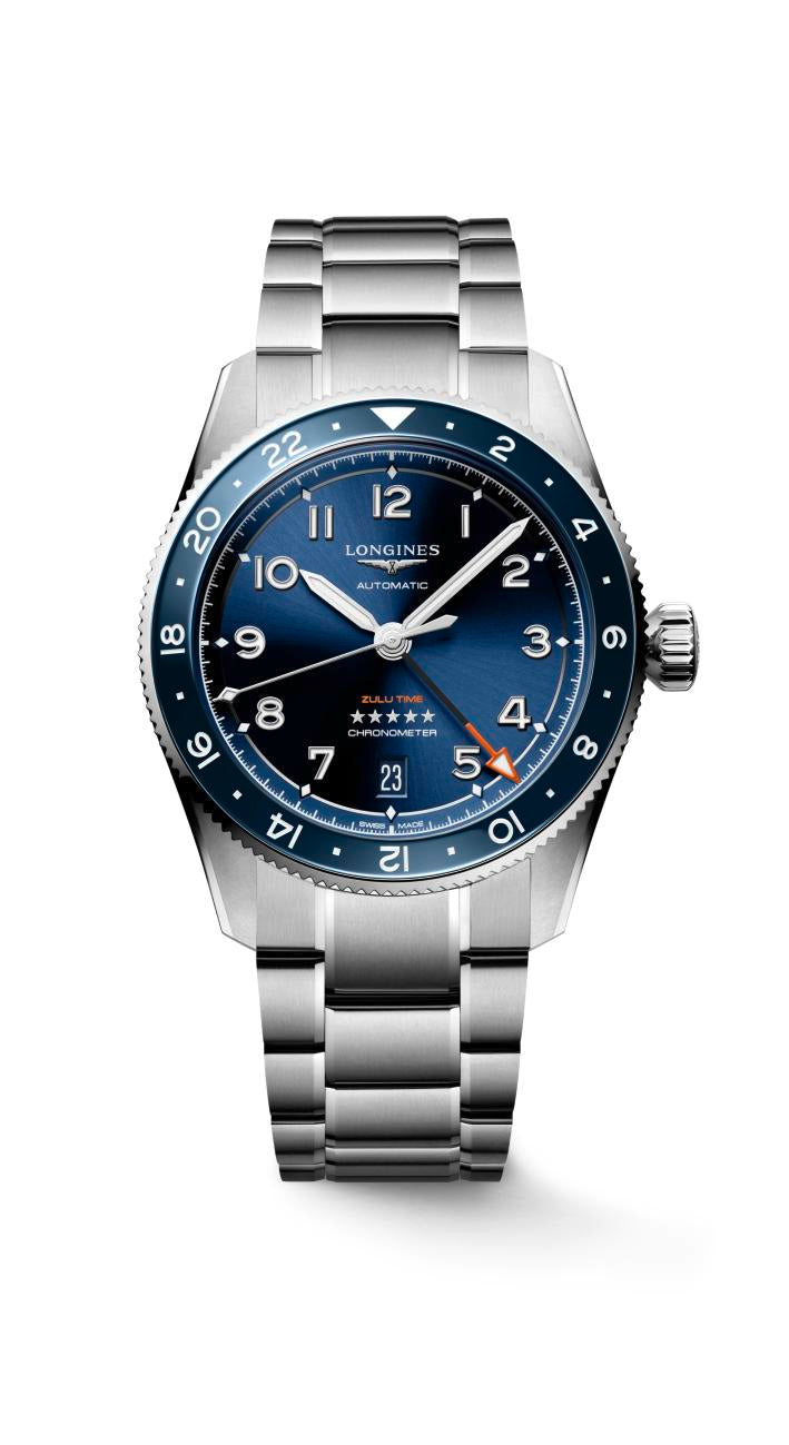 Longines Spirit Zulu Time Sunray Blue Dial Men's Watch