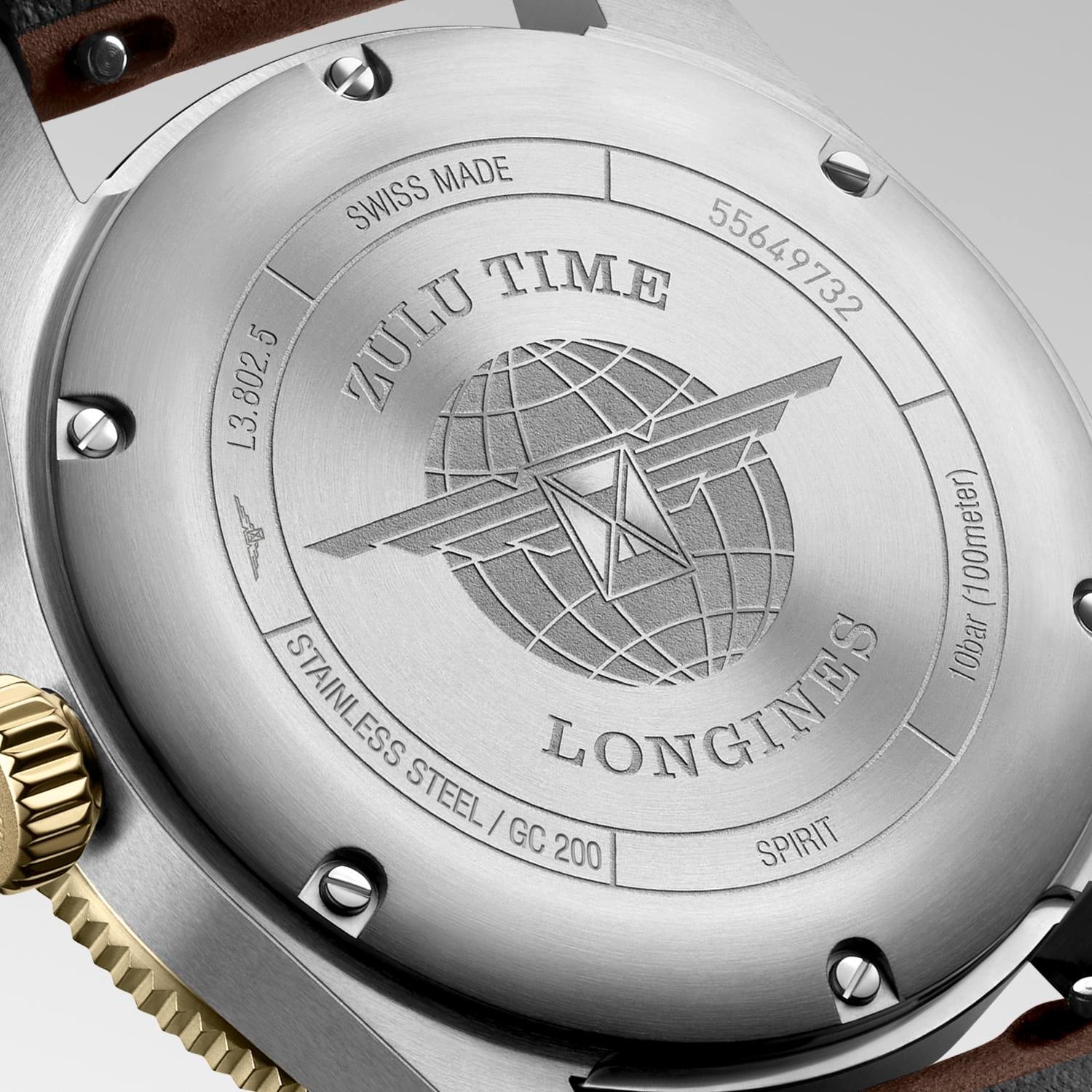 Longines Spirit Zulu Time Anthracite Dial Men's Watch