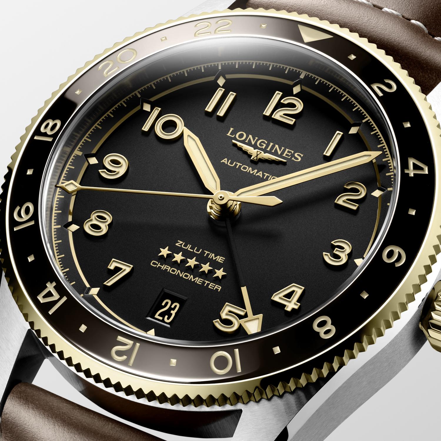 Longines Spirit Zulu Time Anthracite Dial Men's Watch