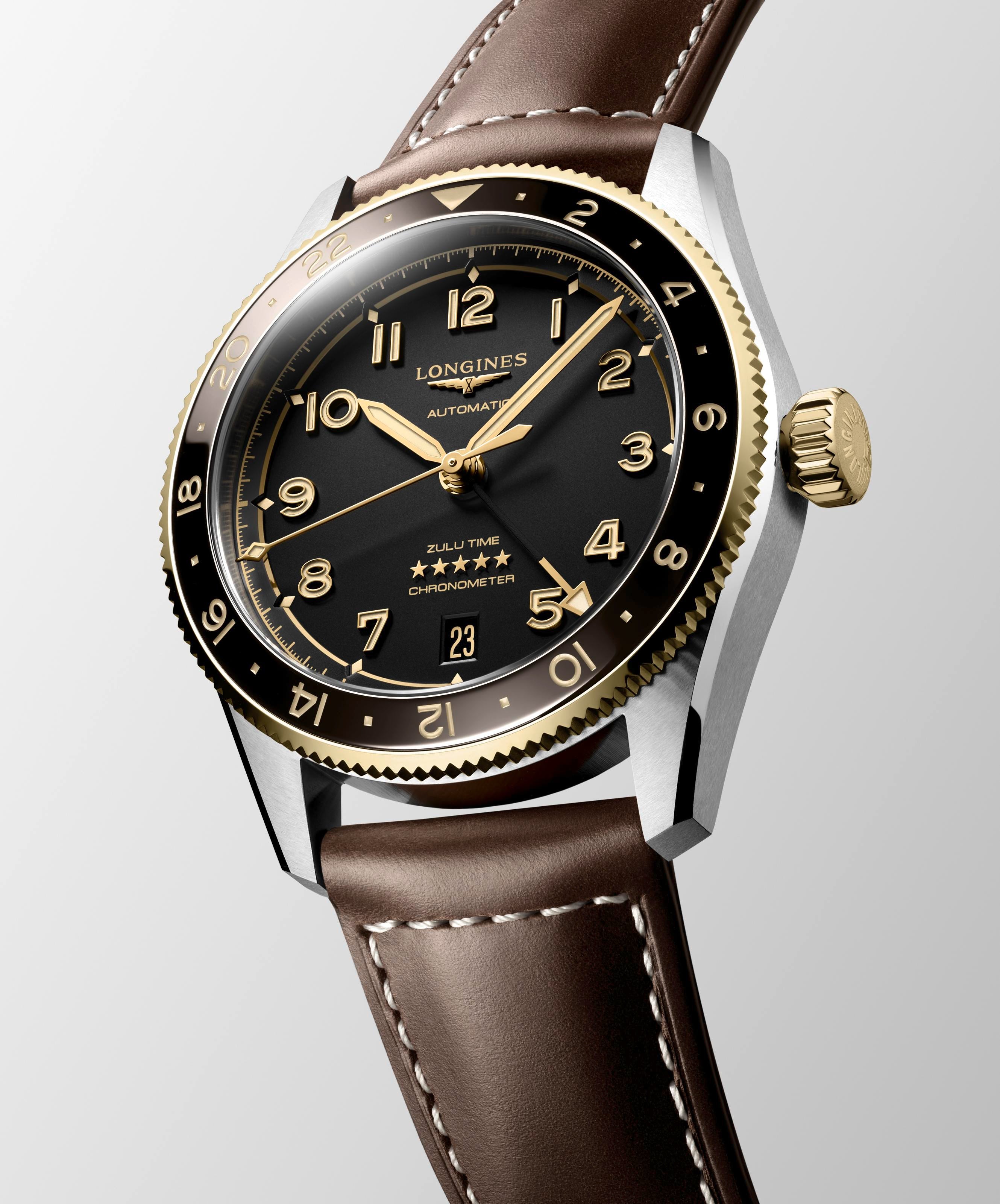 Longines Spirit Zulu Time Anthracite Dial Men's Watch