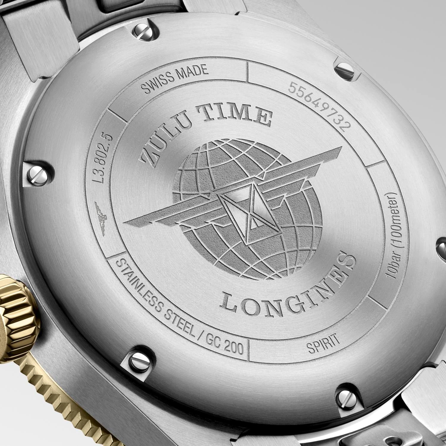 Longines Spirit Zulu Time Anthracite Dial Watch
