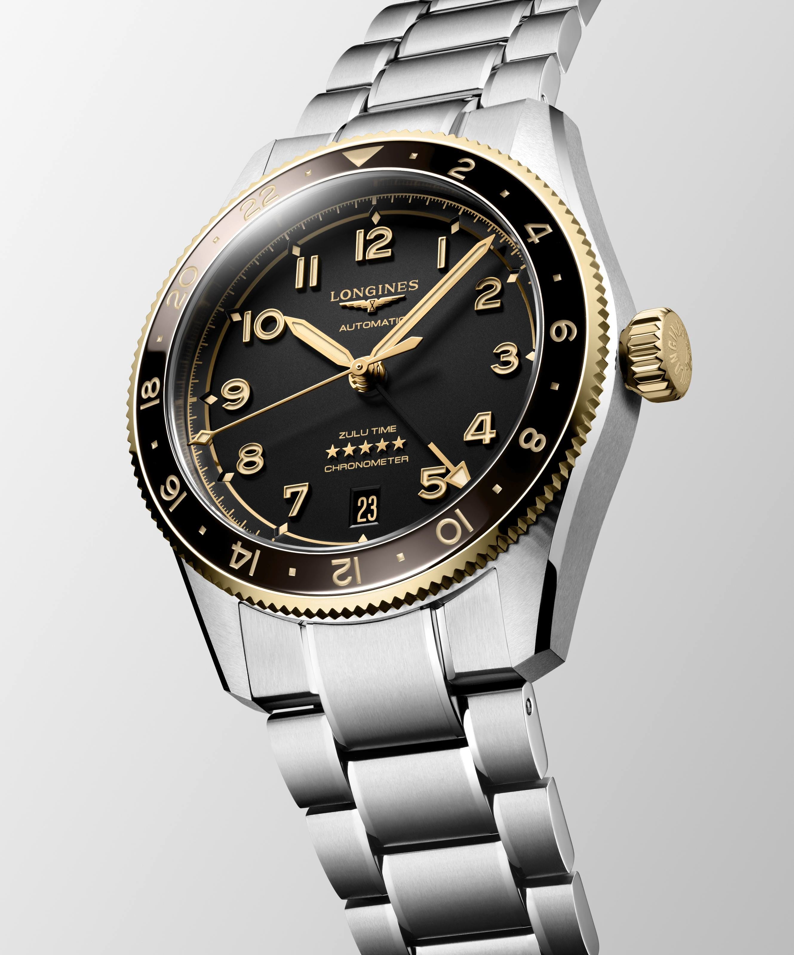 Longines Spirit Zulu Time Anthracite Dial Watch