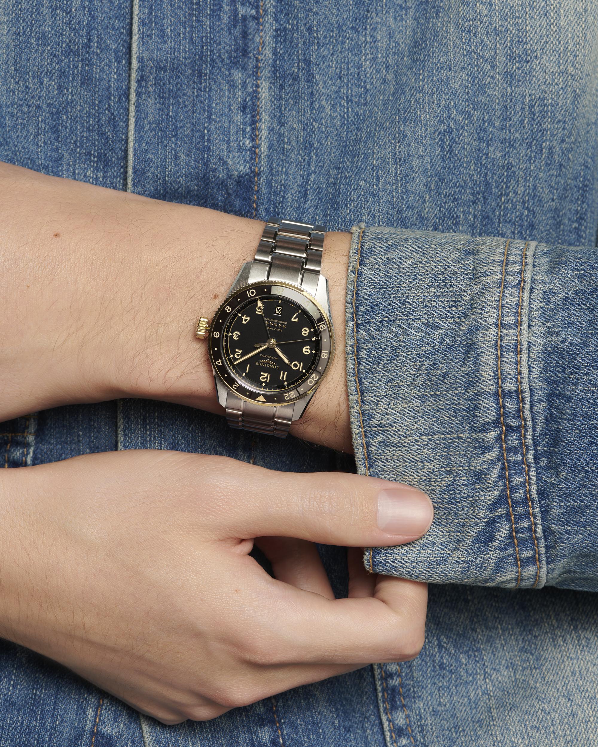 Longines Spirit Zulu Time Anthracite Dial Watch