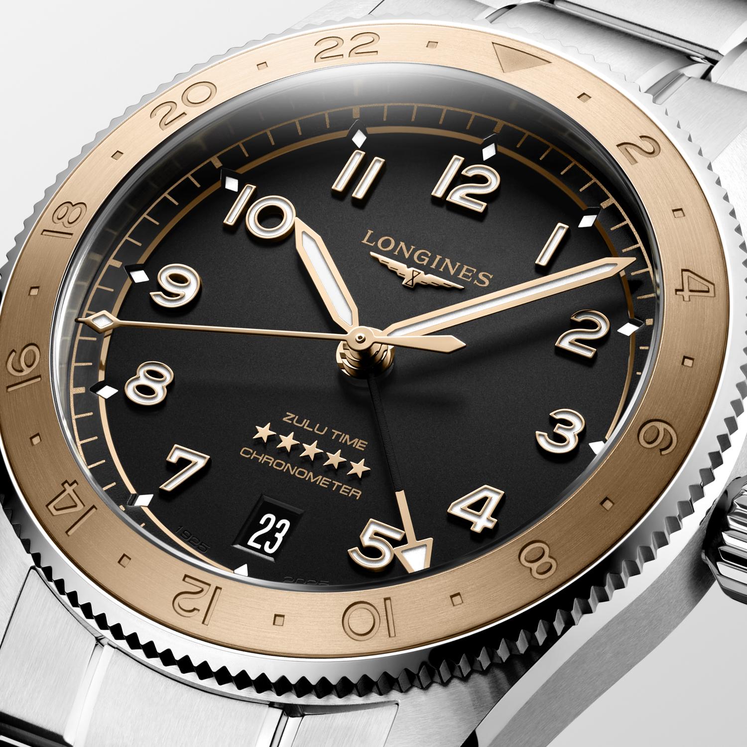 Longines Spirit Zulu Time 1925 Black Matt Dial Men's Watch
