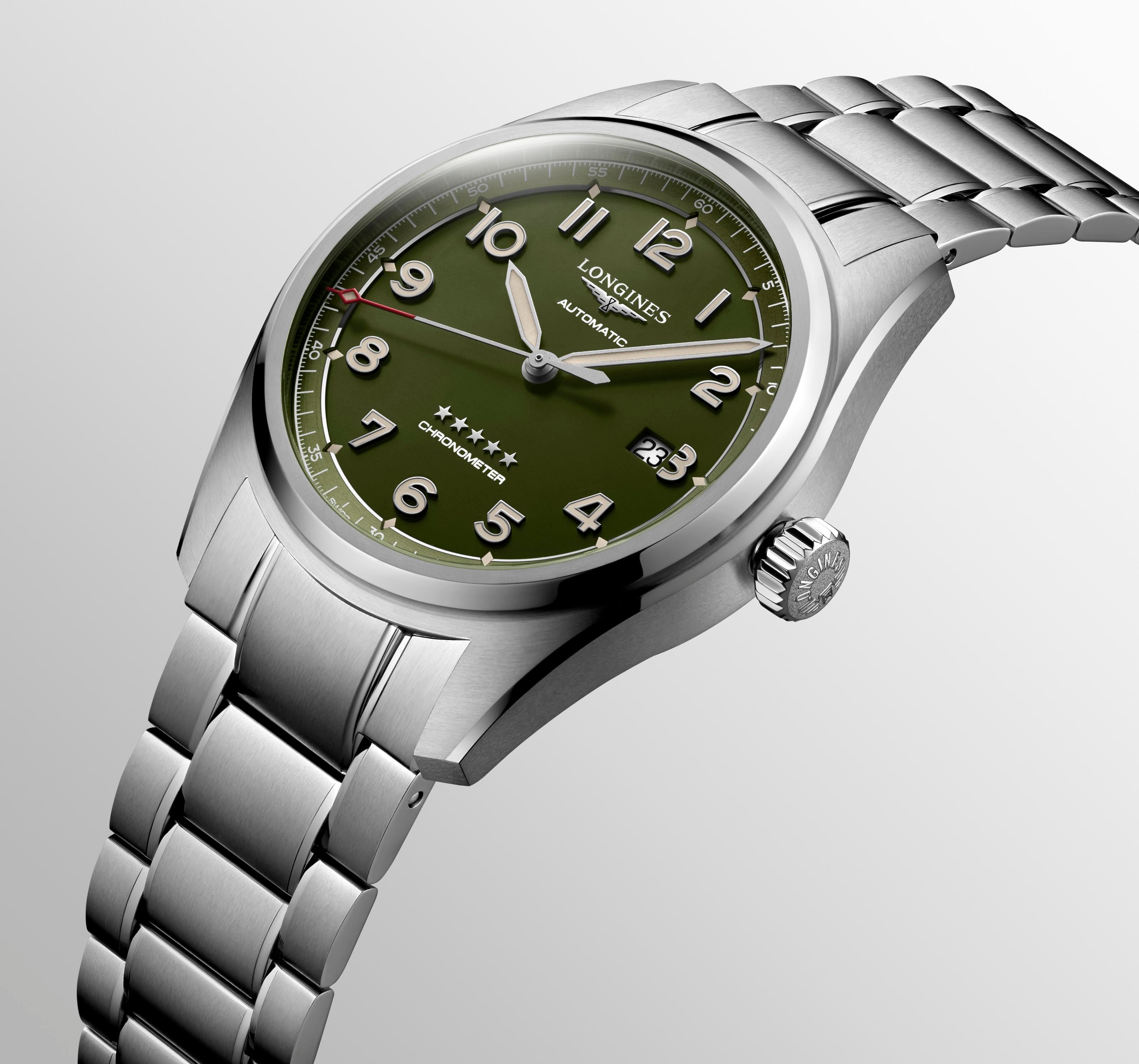 Longines Spirit Green Matt Dial Watch