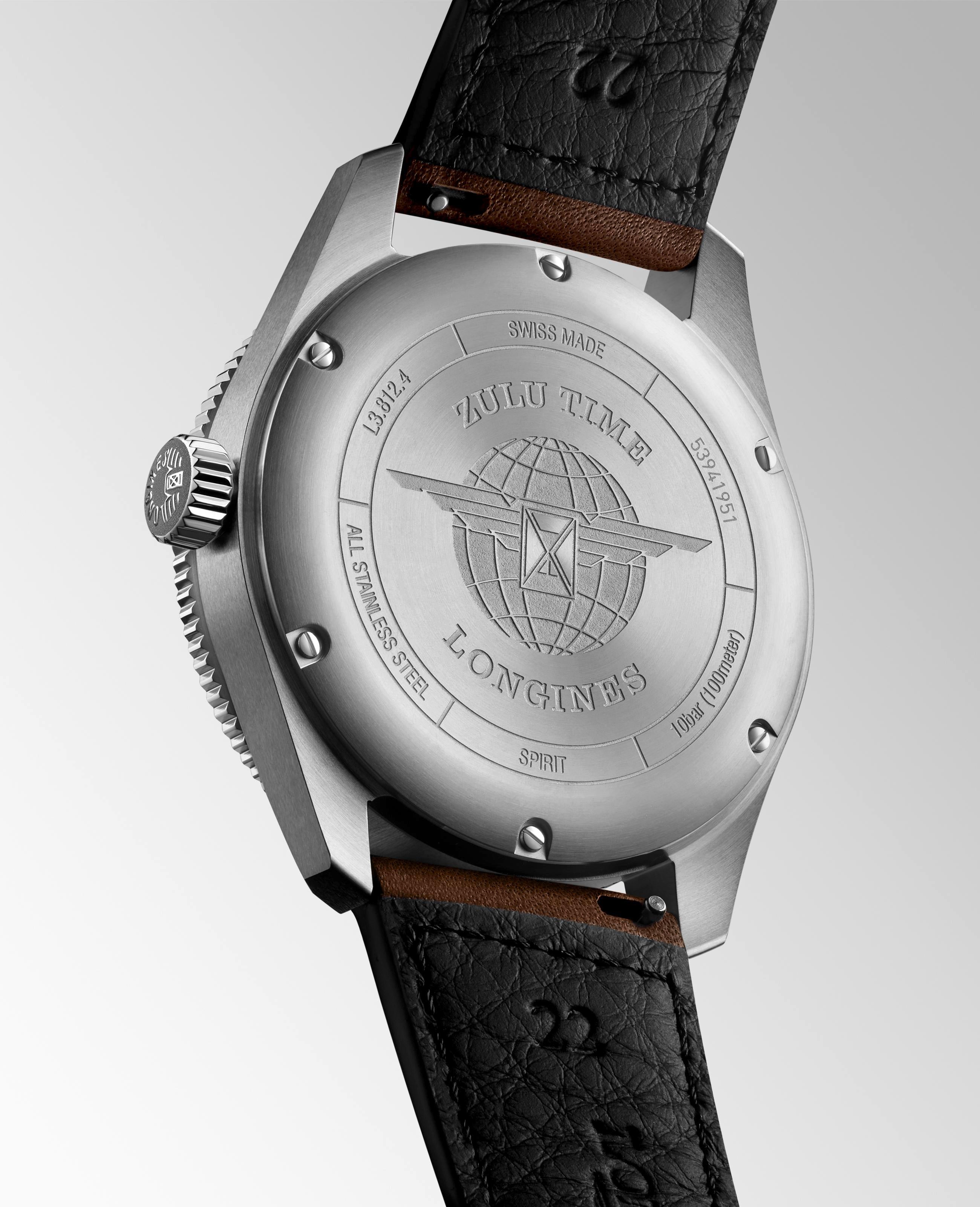 Longines Spirit Zulu Time Black matt Dial Men's Watch