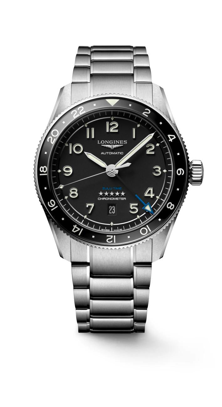 Longines Spirit Zulu Time Black Matt Dial Men's Watch
