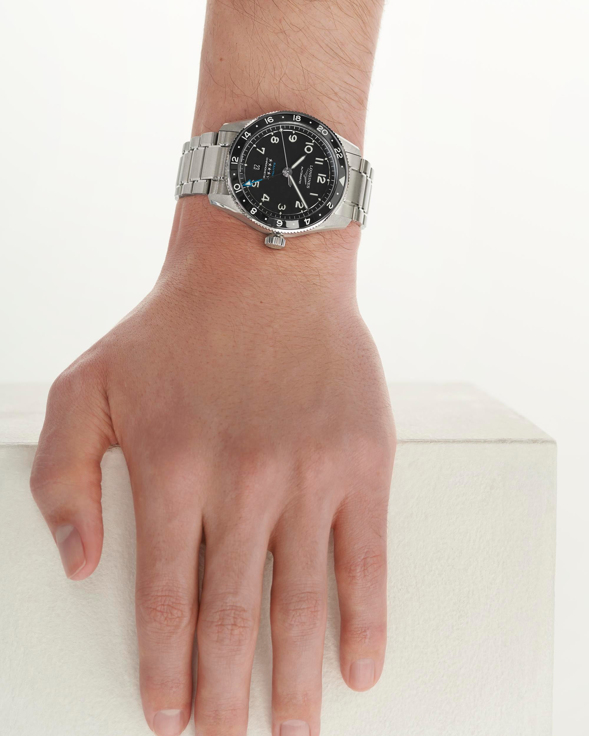 Longines Spirit Zulu Time Black Matt Dial Men's Watch