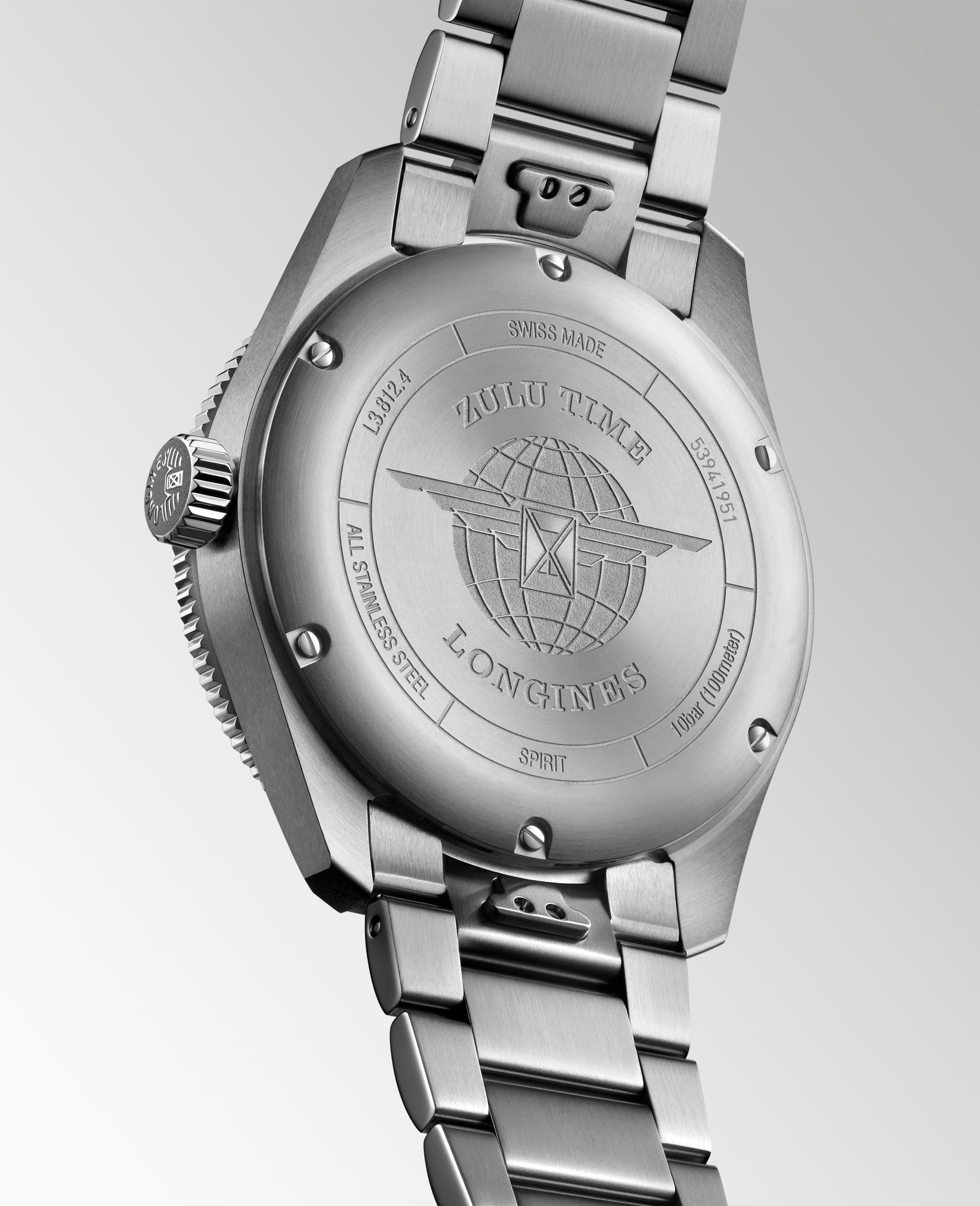 Longines Spirit Zulu Time Anthracite Dial Men's Watch