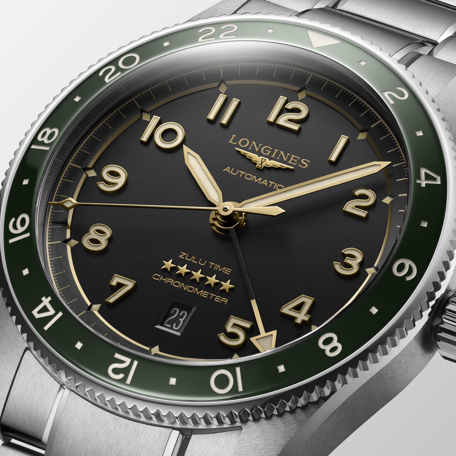 Longines Spirit Zulu Time Anthracite Dial Men's Watch