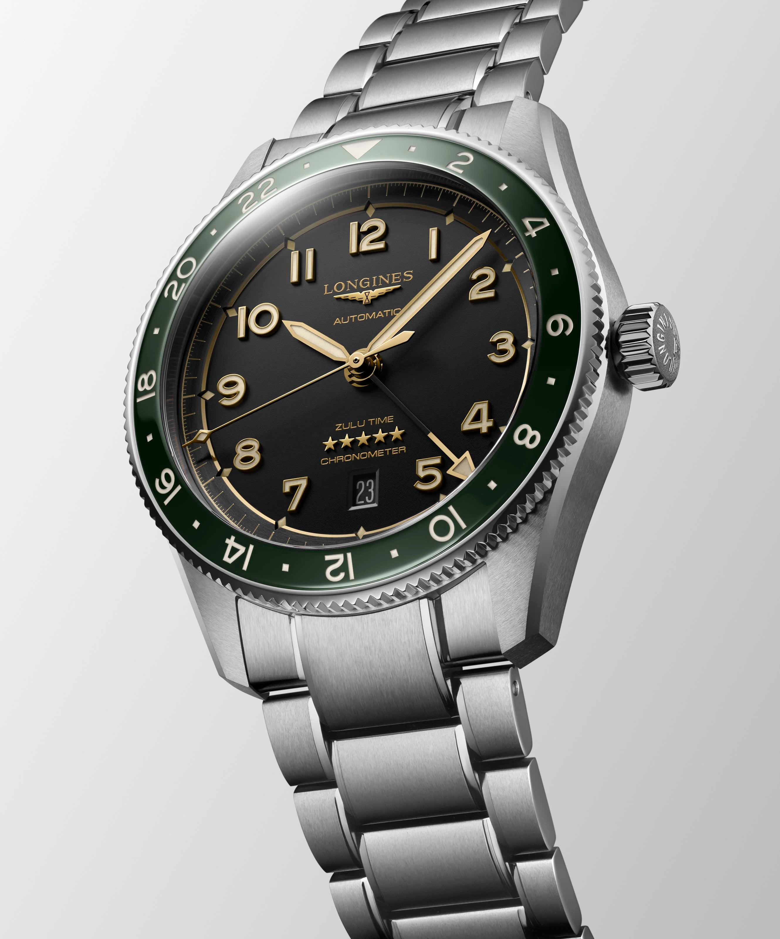 Longines Spirit Zulu Time Anthracite Dial Men's Watch