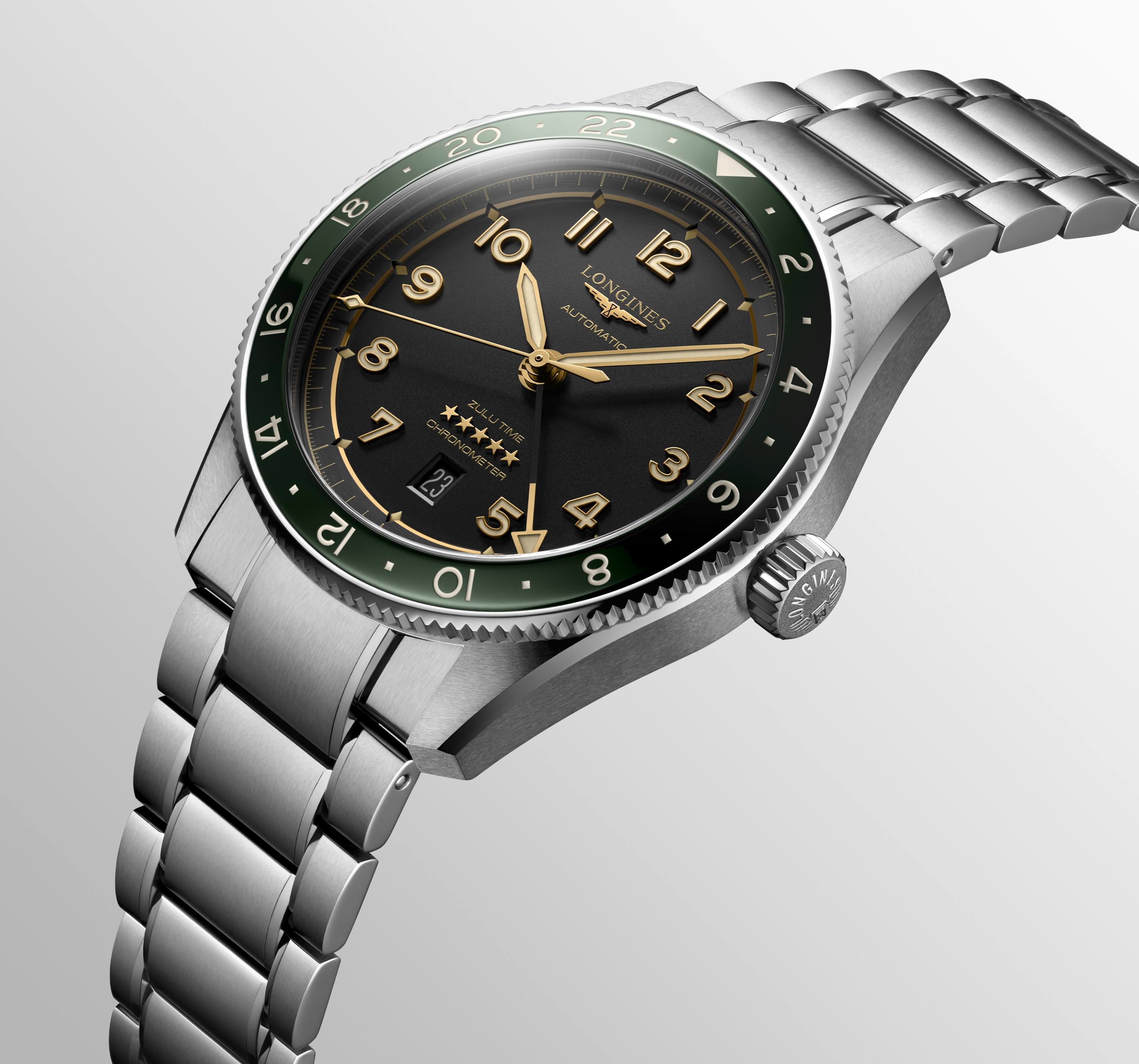 Longines Spirit Zulu Time Anthracite Dial Men's Watch