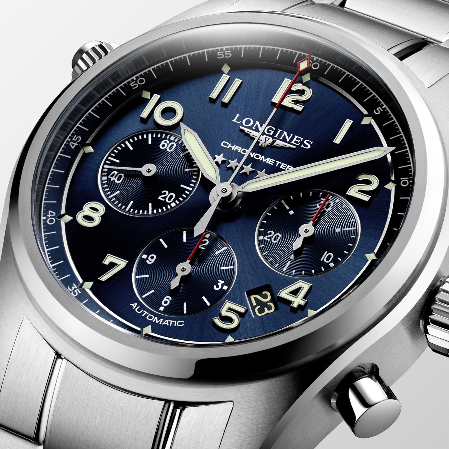 Longines Spirit Chronograph Sunray Blue Dial Men's Watch
