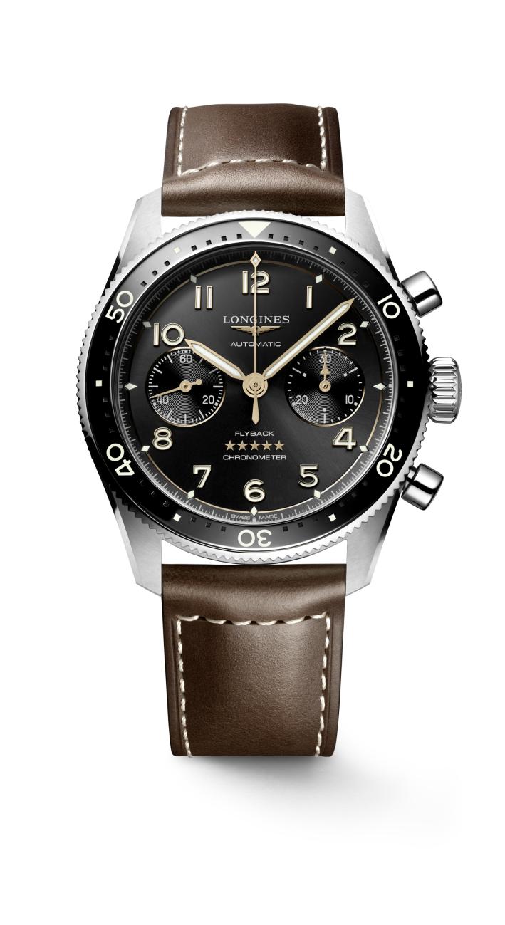 Longines Spirit FlyBack Sunray Black Dial Men's Watch