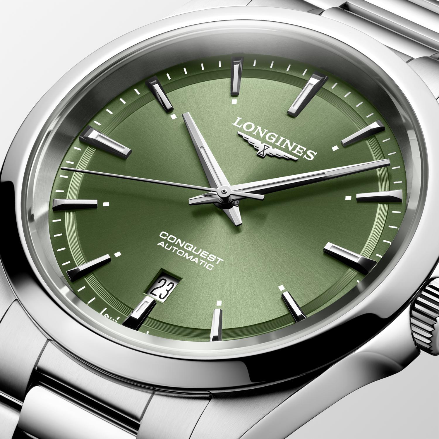 Longines Conquest Sunray Green Dial Watch
