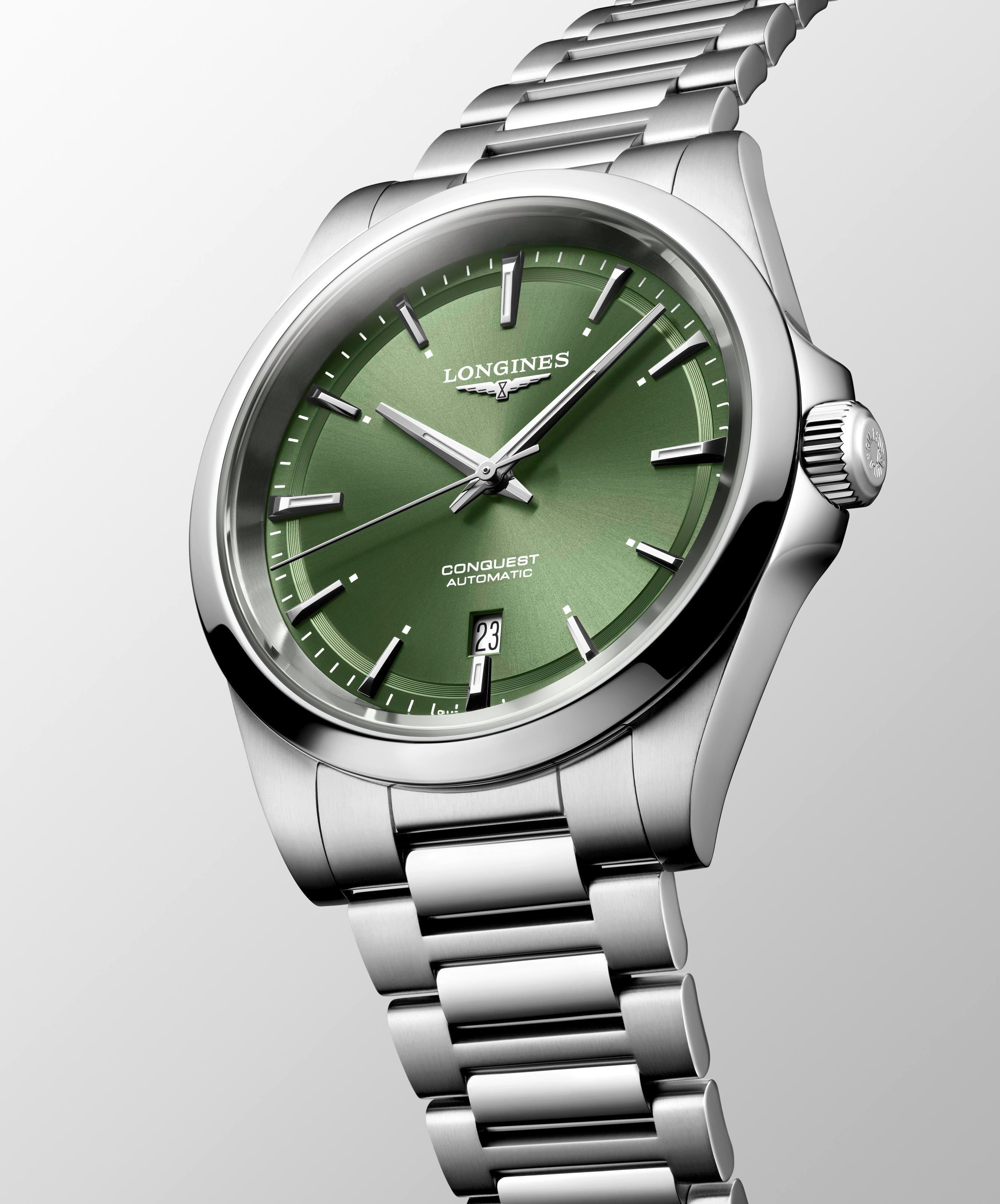 Longines Conquest Sunray Green Dial Watch
