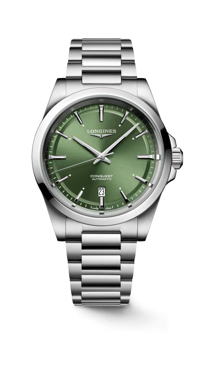 Longines Conquest Sunray Green Dial Watch