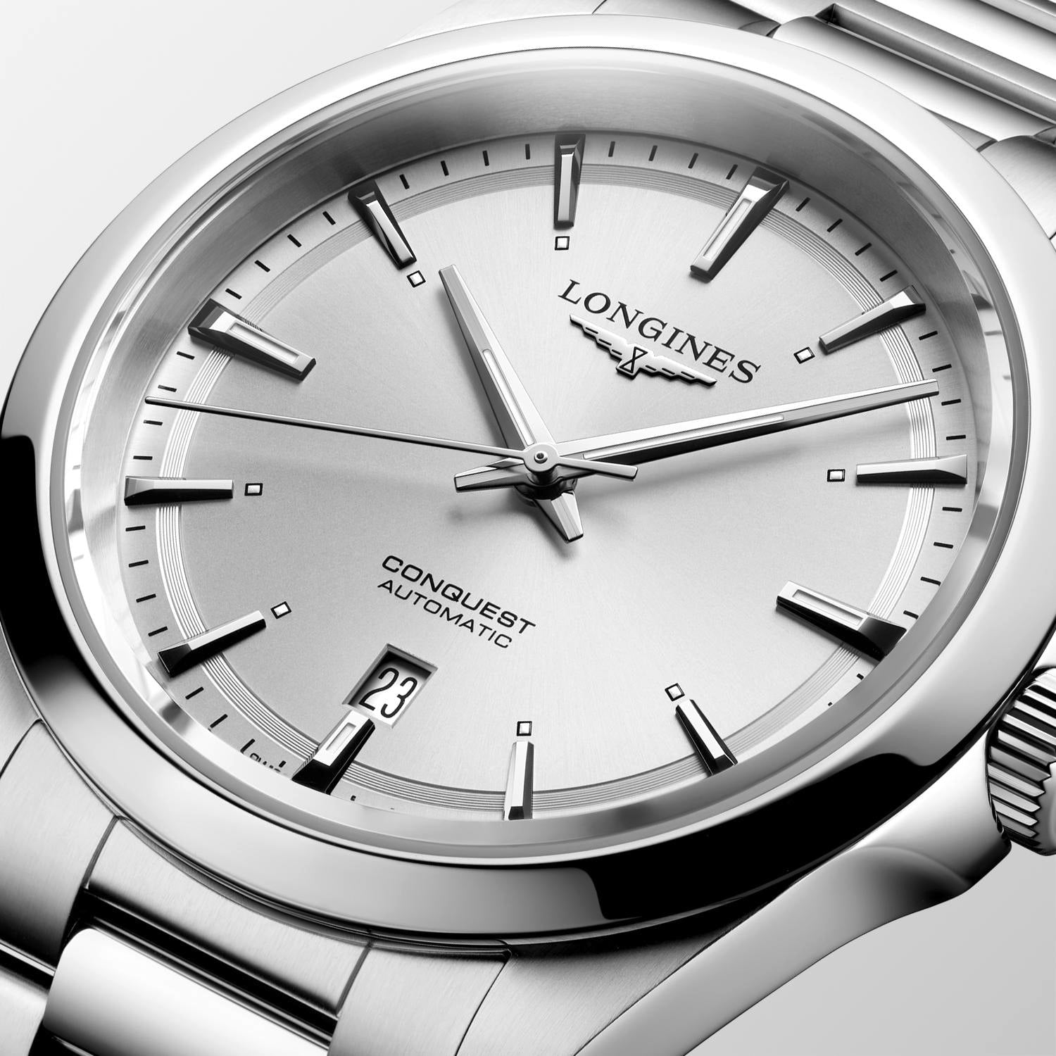 Longines Conquest Sunray Silver Dial Watch