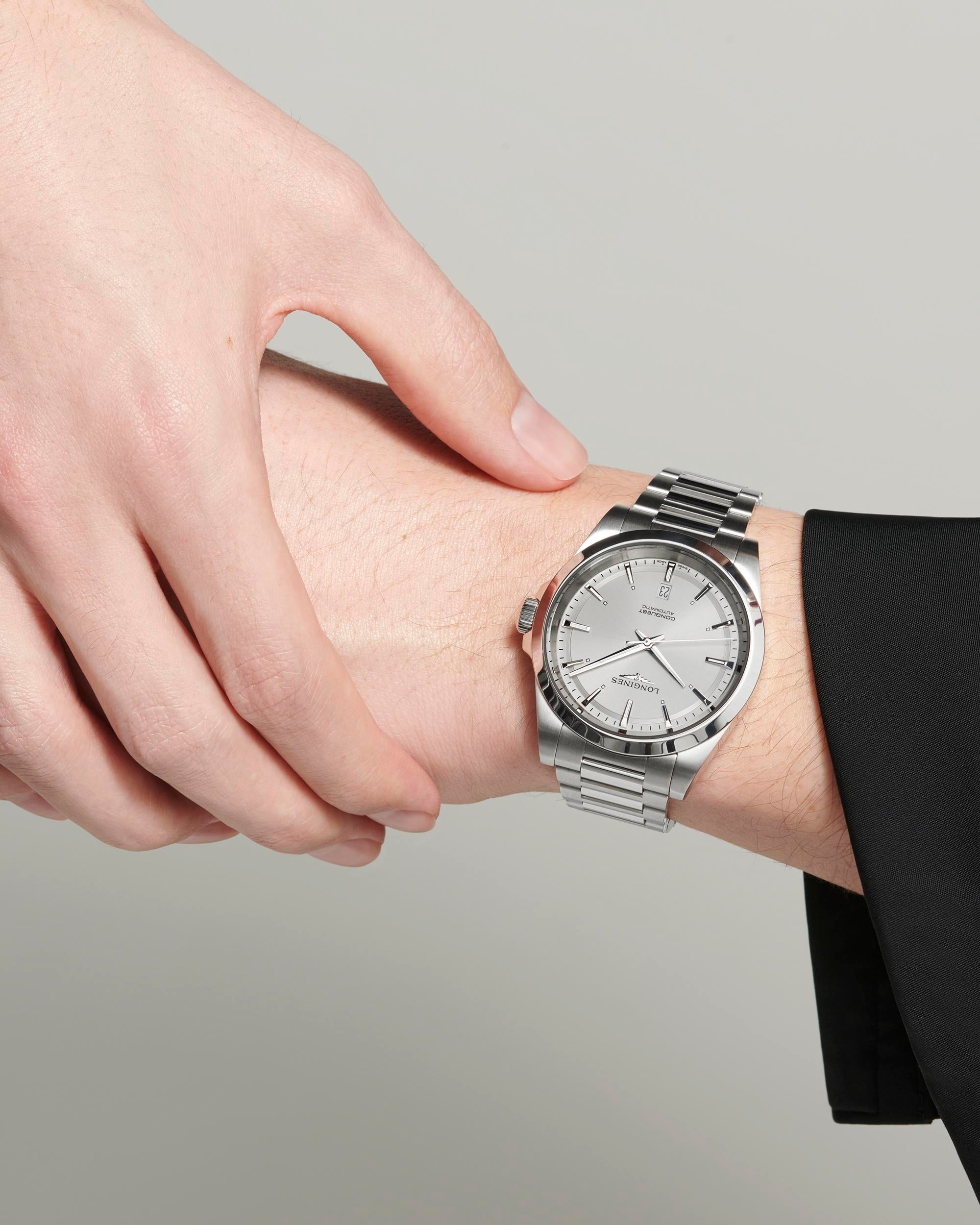 Longines Conquest Sunray Silver Dial Watch