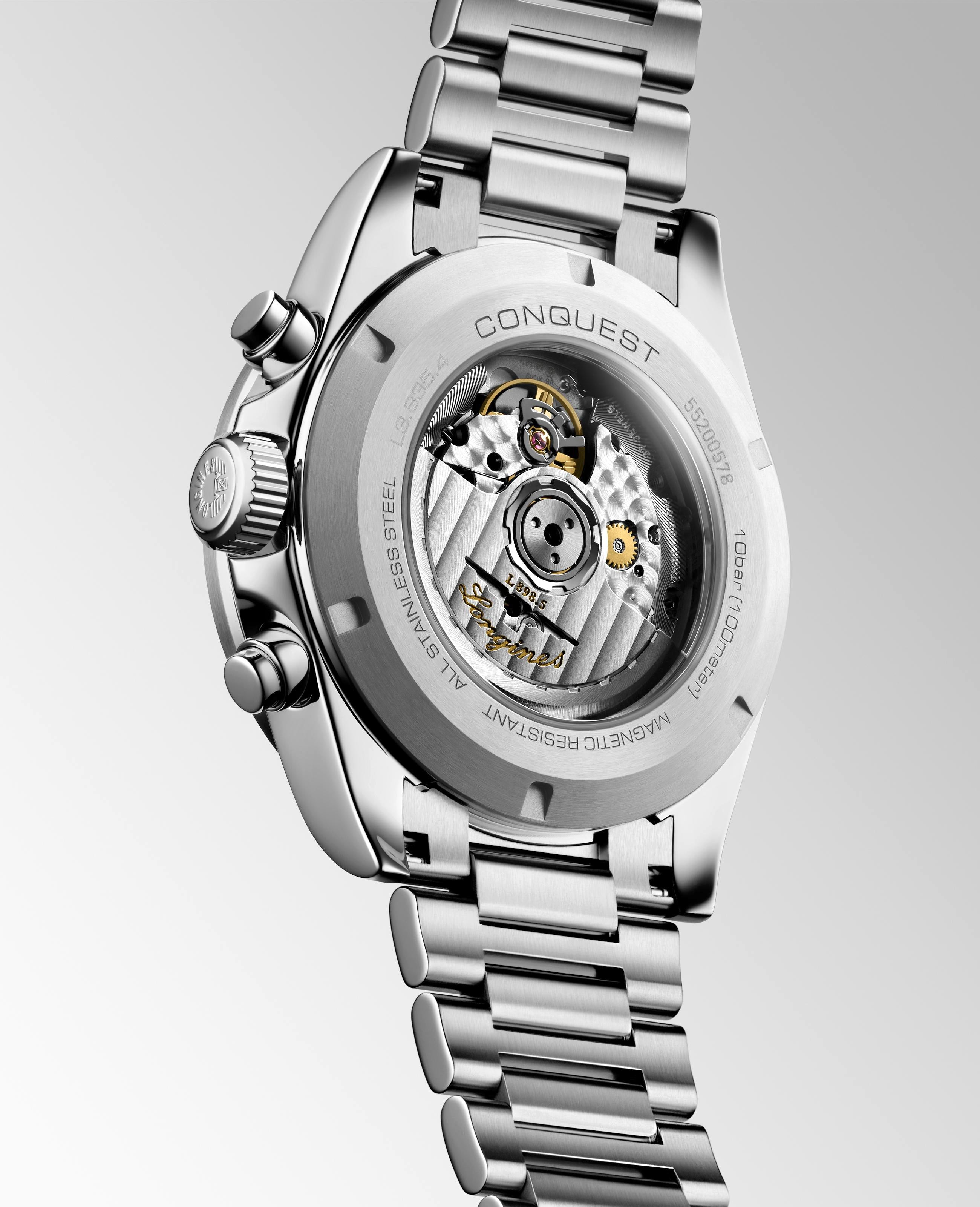 Longines Conquest Chronograph Silver Matt with Black Counters Dial Men's Watch