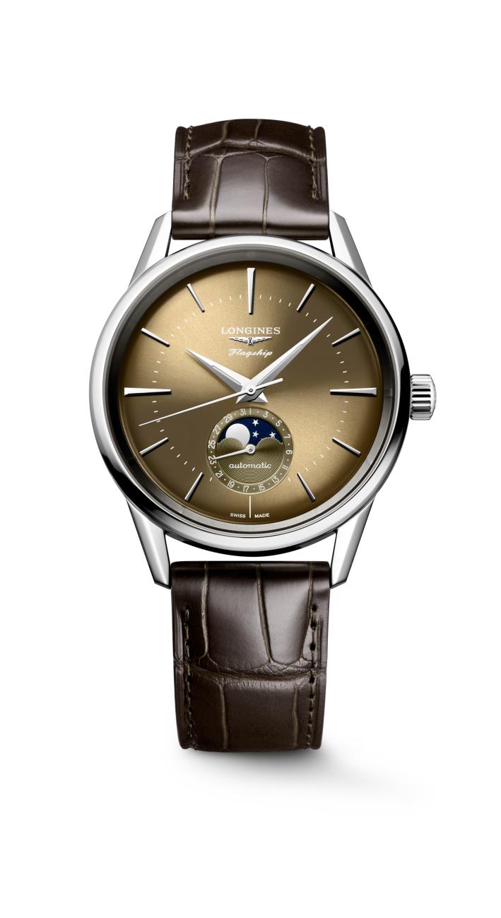 Longines FlagShip Heritage MoonPhase Sunray Beige Dial Men's Watch
