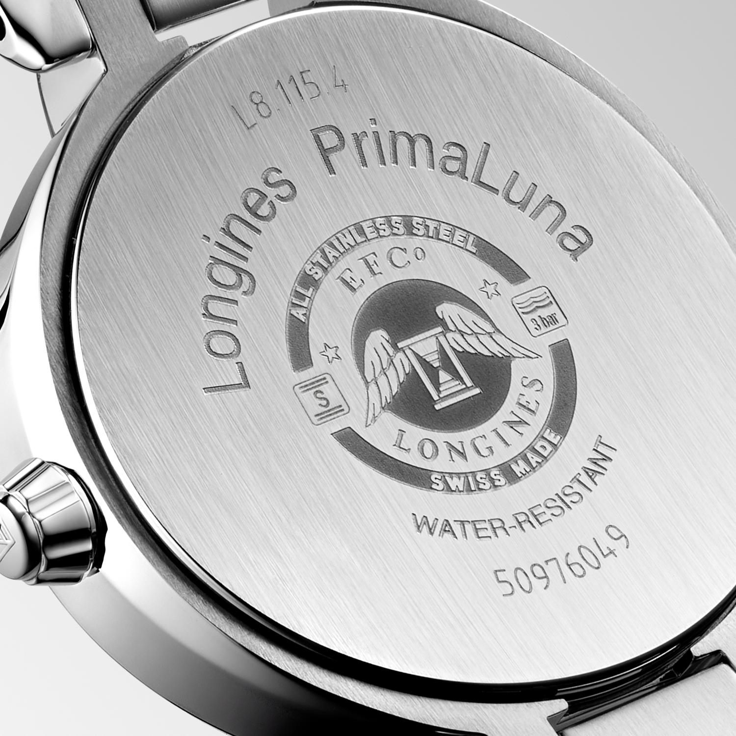 Longines PrimaLuna MoonPhase Sunray Green Dial Ladies Watch