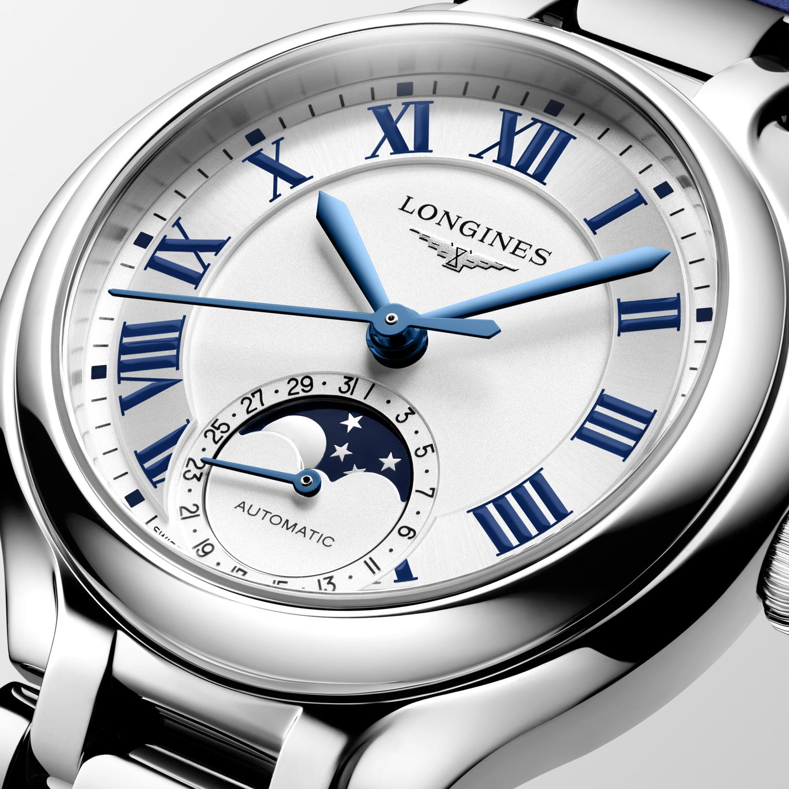 Longines PrimaLuna MoonPhase Opaline Ivory Dial Watch