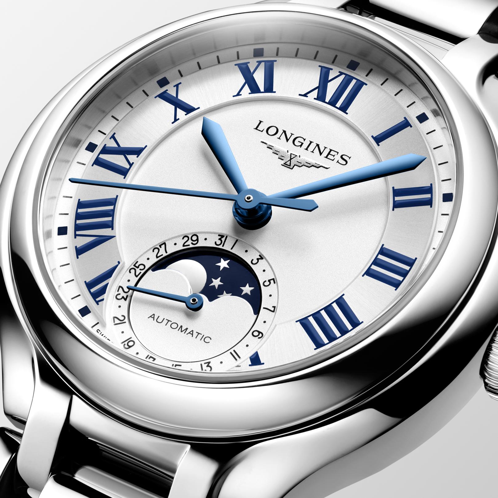 Longines PrimaLuna MoonPhase Opaline Ivory Dial Ladies Watch