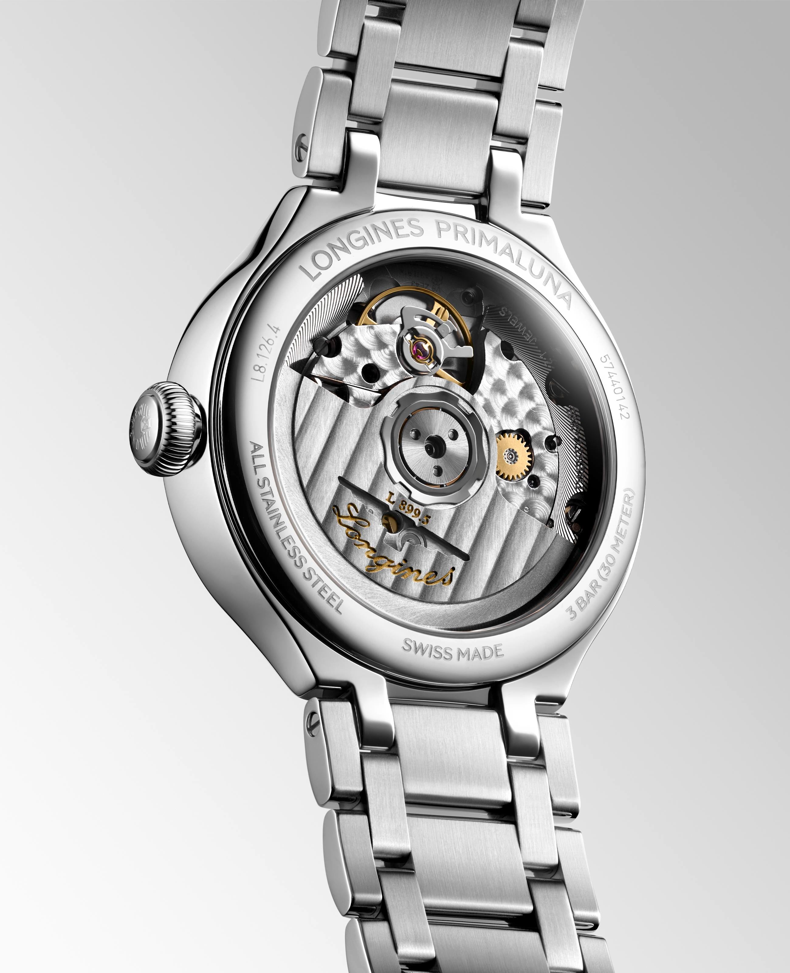 Longines PrimaLuna MoonPhase White Mother-of-Pearl Dial Ladies Watch