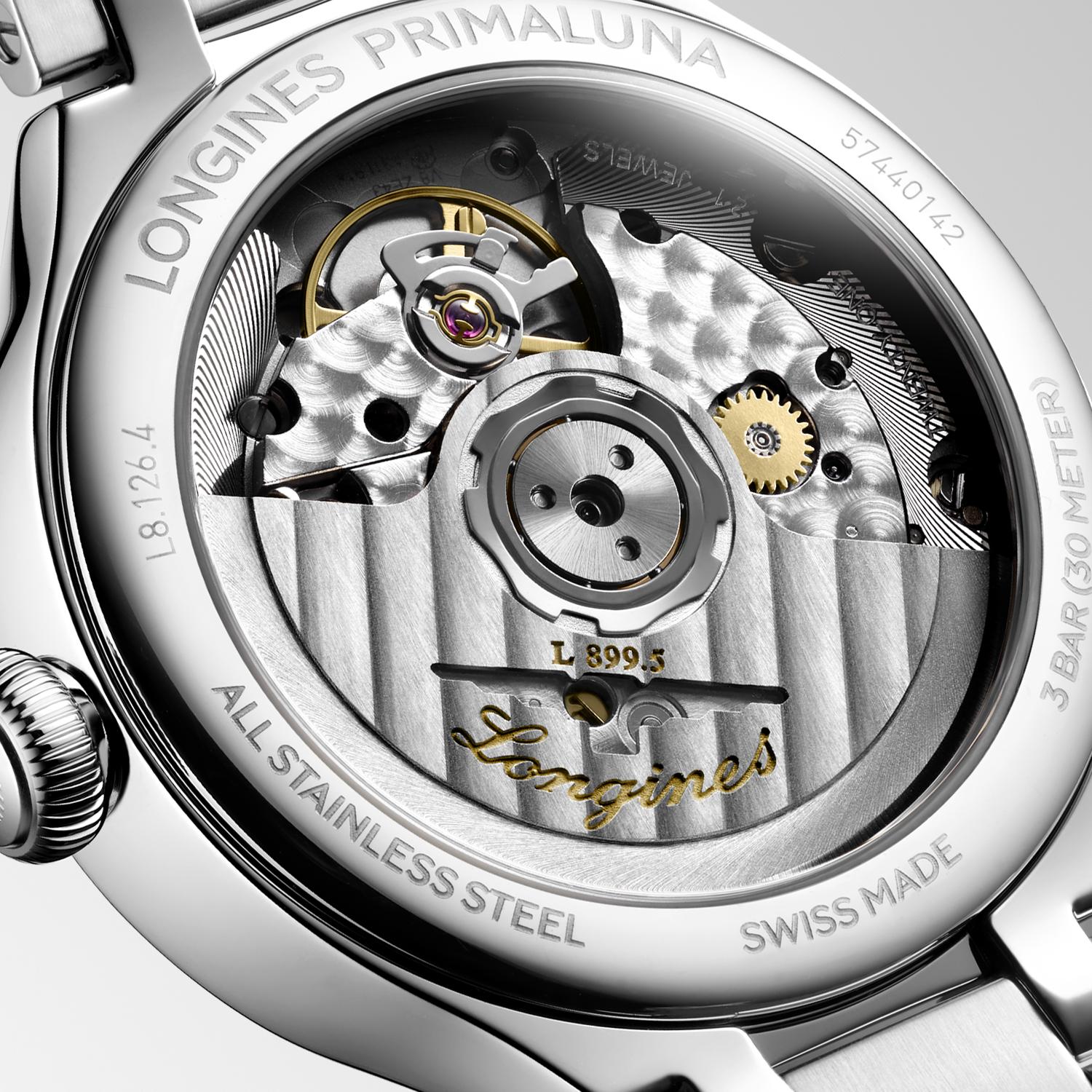 Longines PrimaLuna MoonPhase White Mother-of-Pearl Dial Ladies Watch
