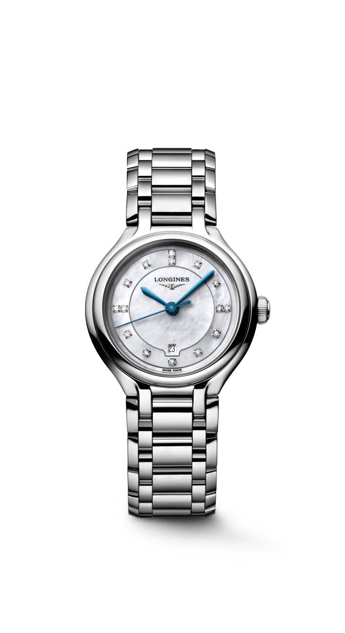 Longinas PrimaLuna White Mother-of-Pearl Dial Ladies Watch