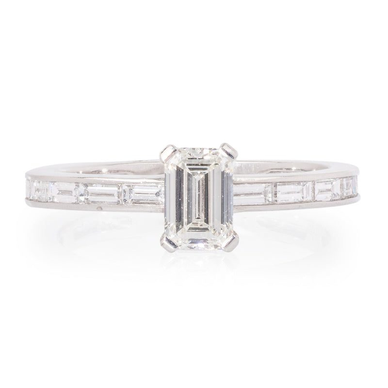 Diamond 18ct White Gold Ring with Diamond Band