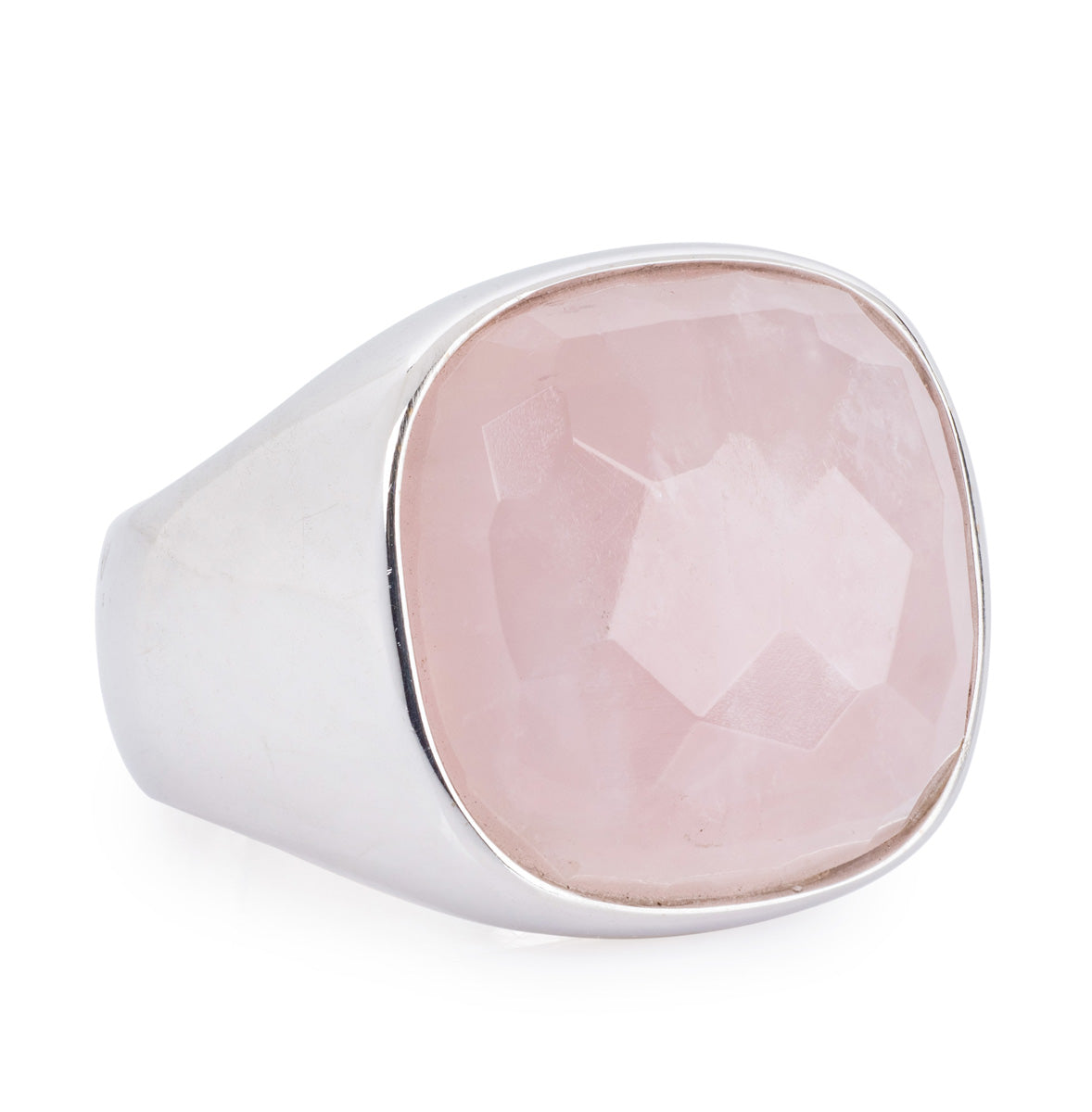 Pink Quartz White Gold Ring